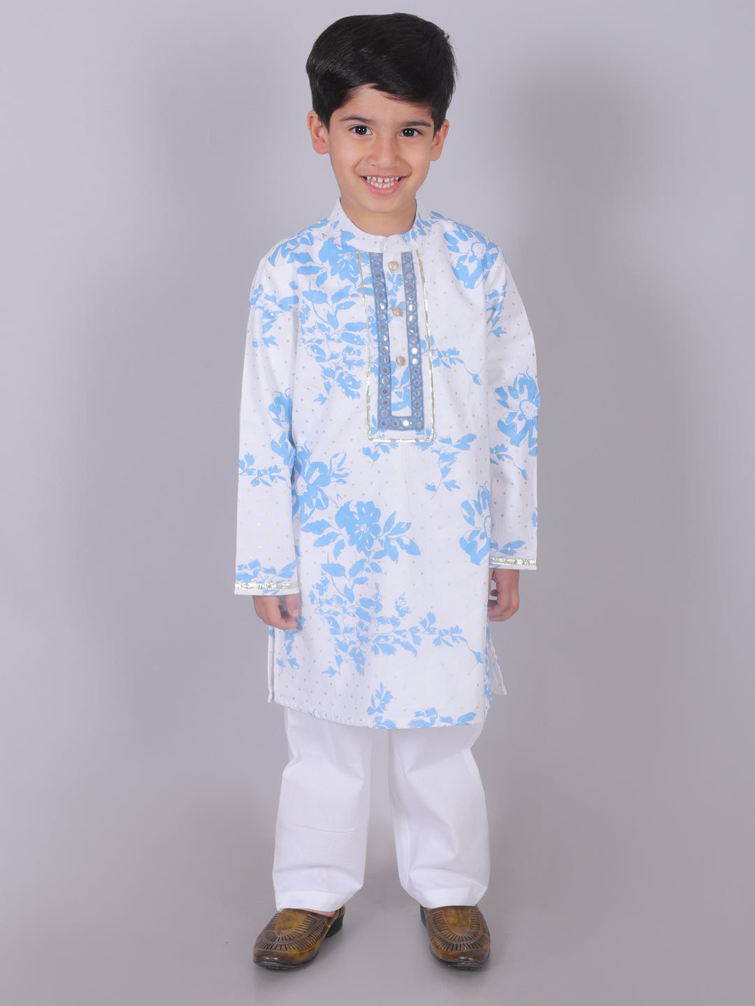 Ethnic Boys White Kurta with pant set