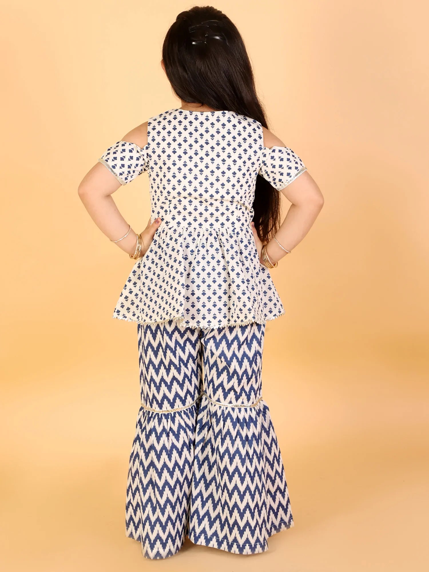 Girls Printed top with sharara set