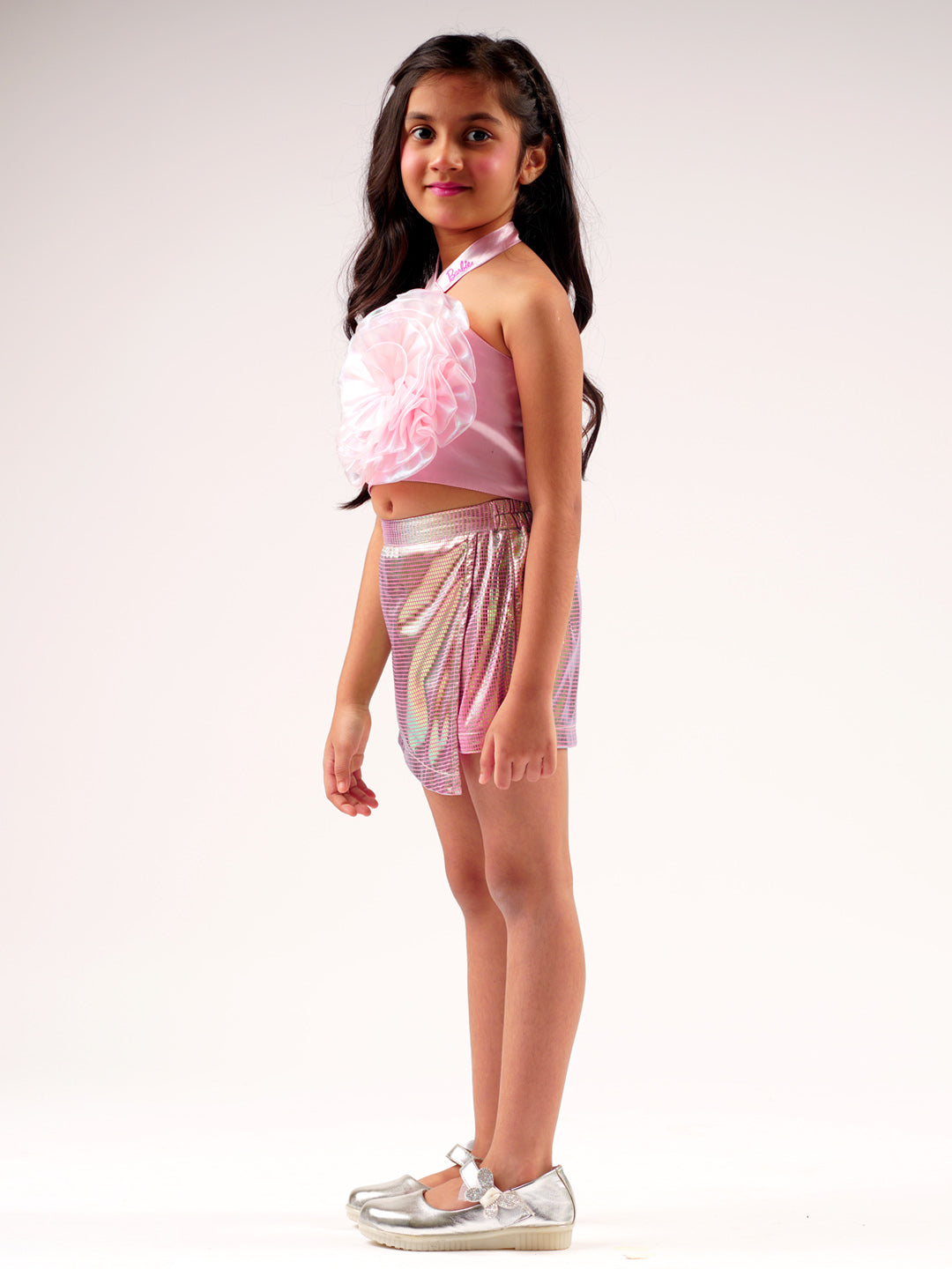 Pink Barbie Shimmer Skirts Ballerina Co-ordinate set for Young Girls