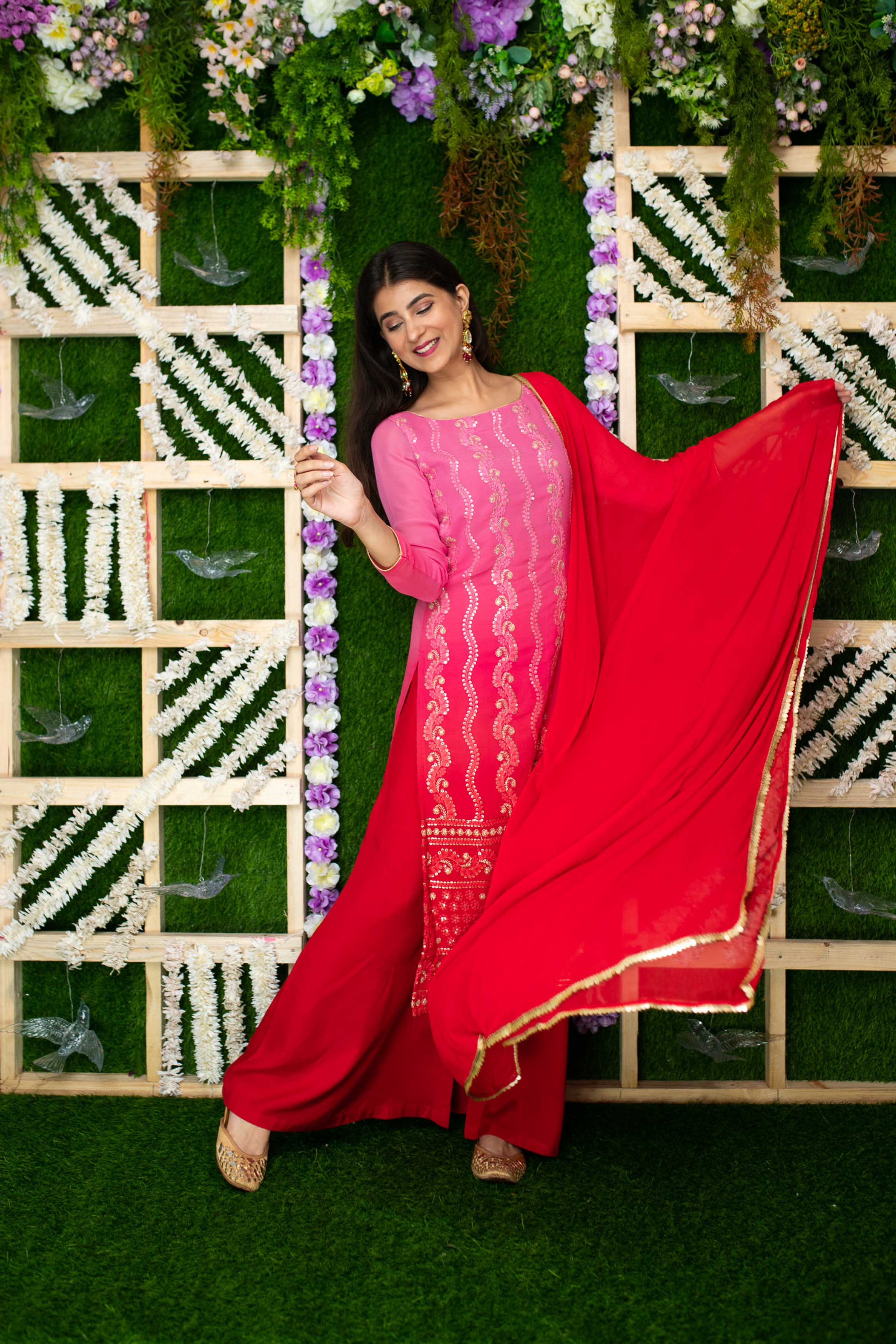 Pink Ombre Kurta Palazzo Set