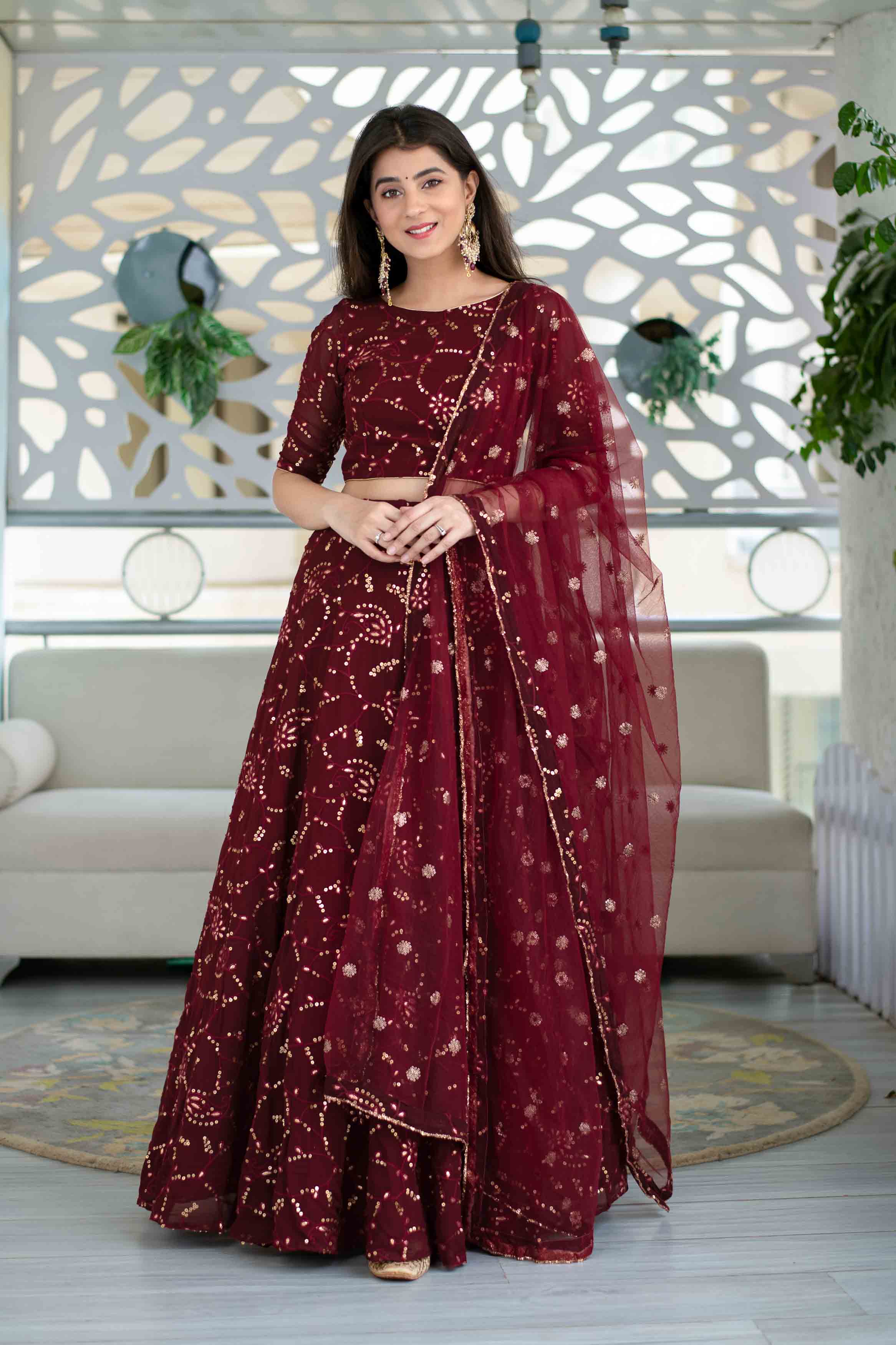 Maroon Lehenga