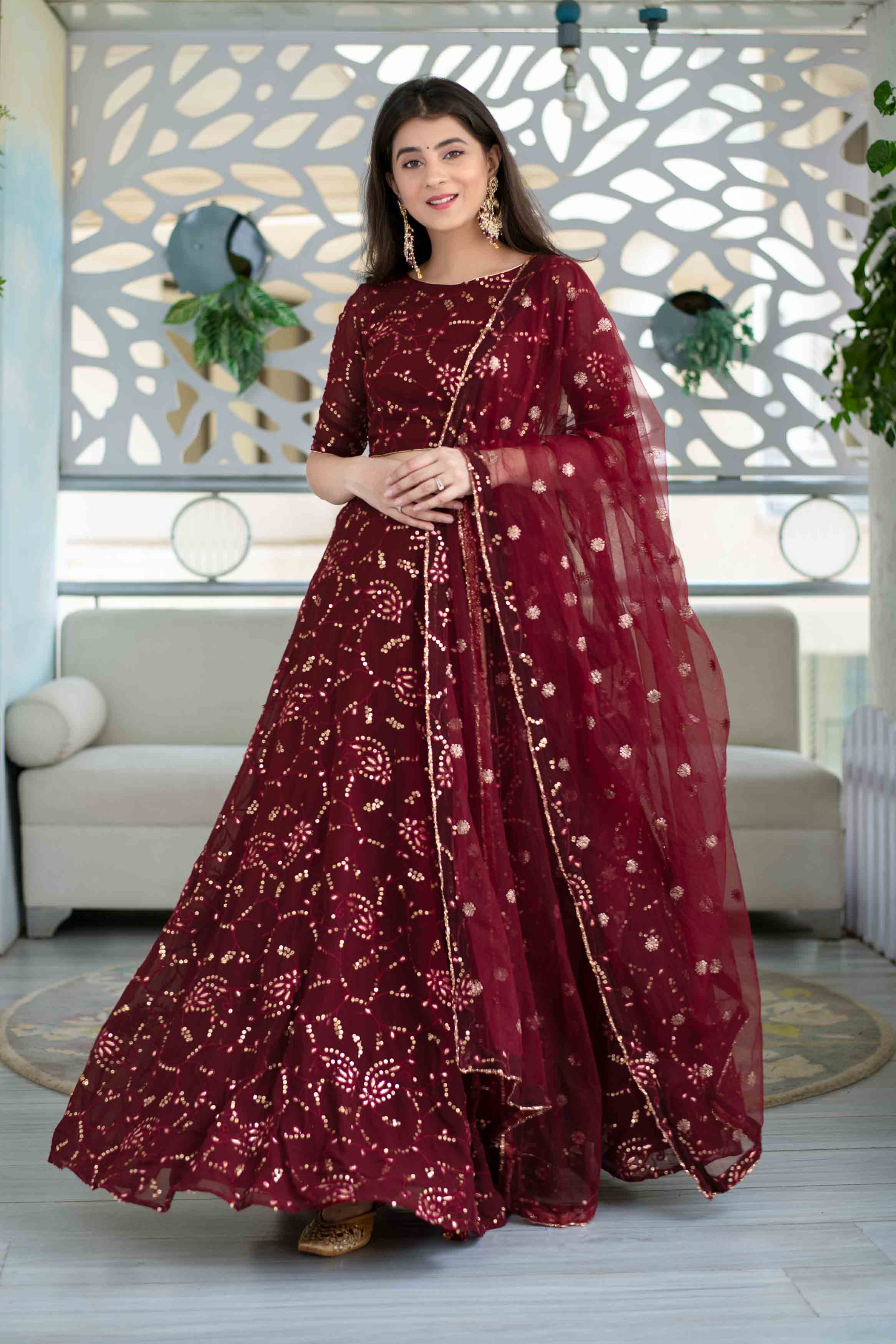 Maroon Lehenga