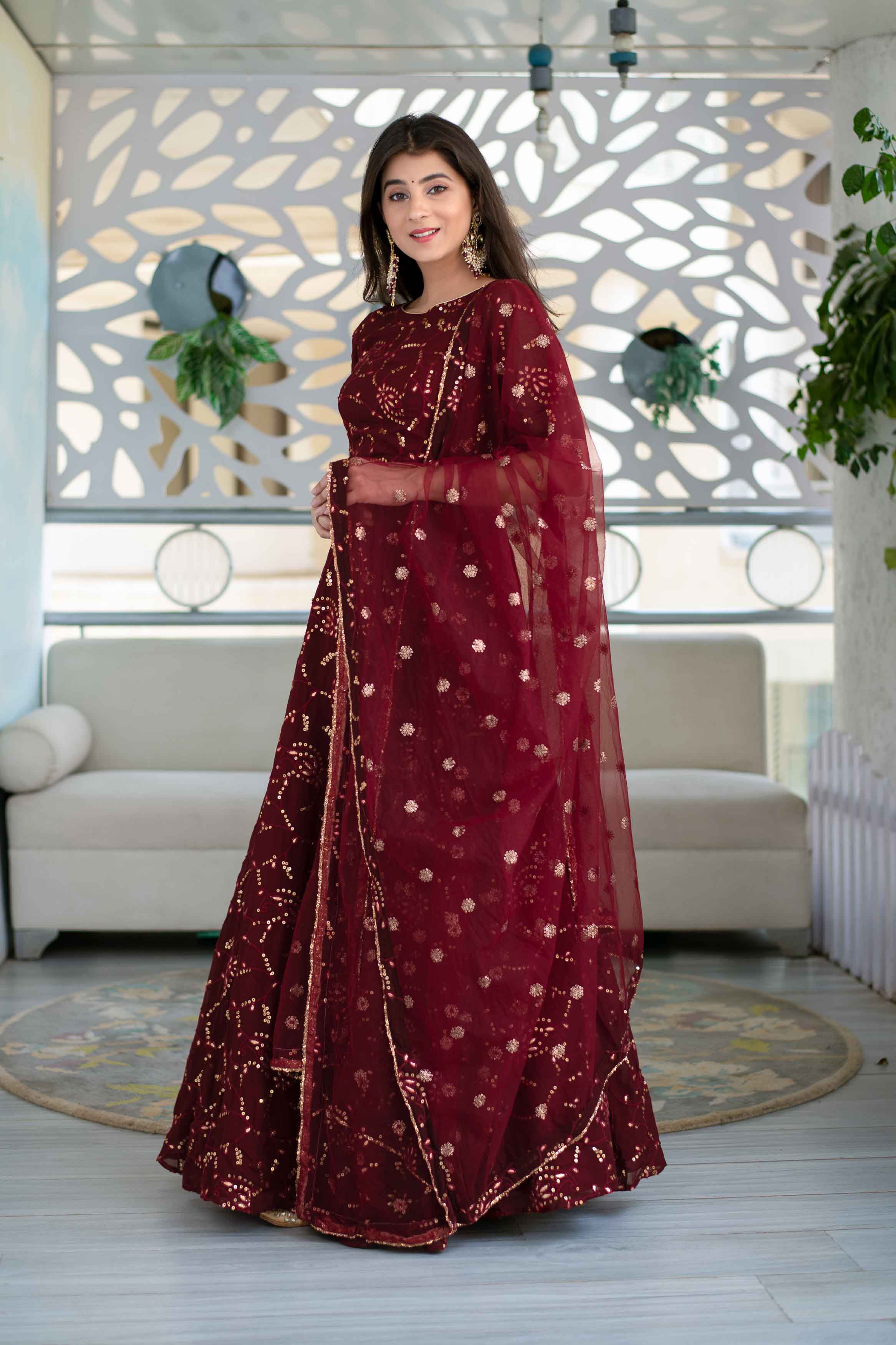 Maroon Lehenga