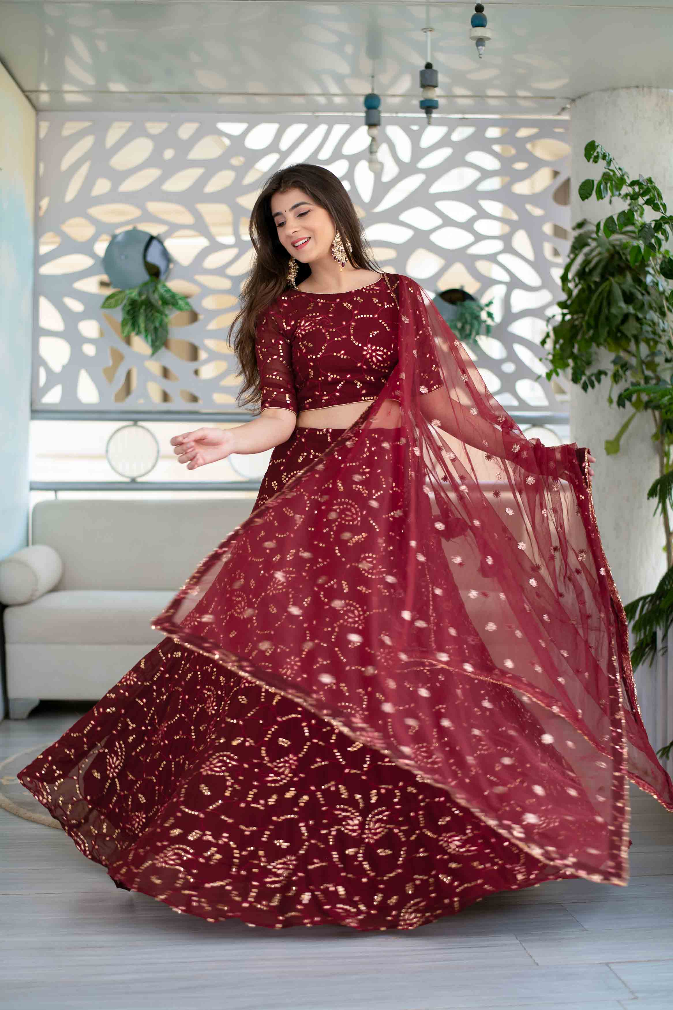 Maroon Lehenga