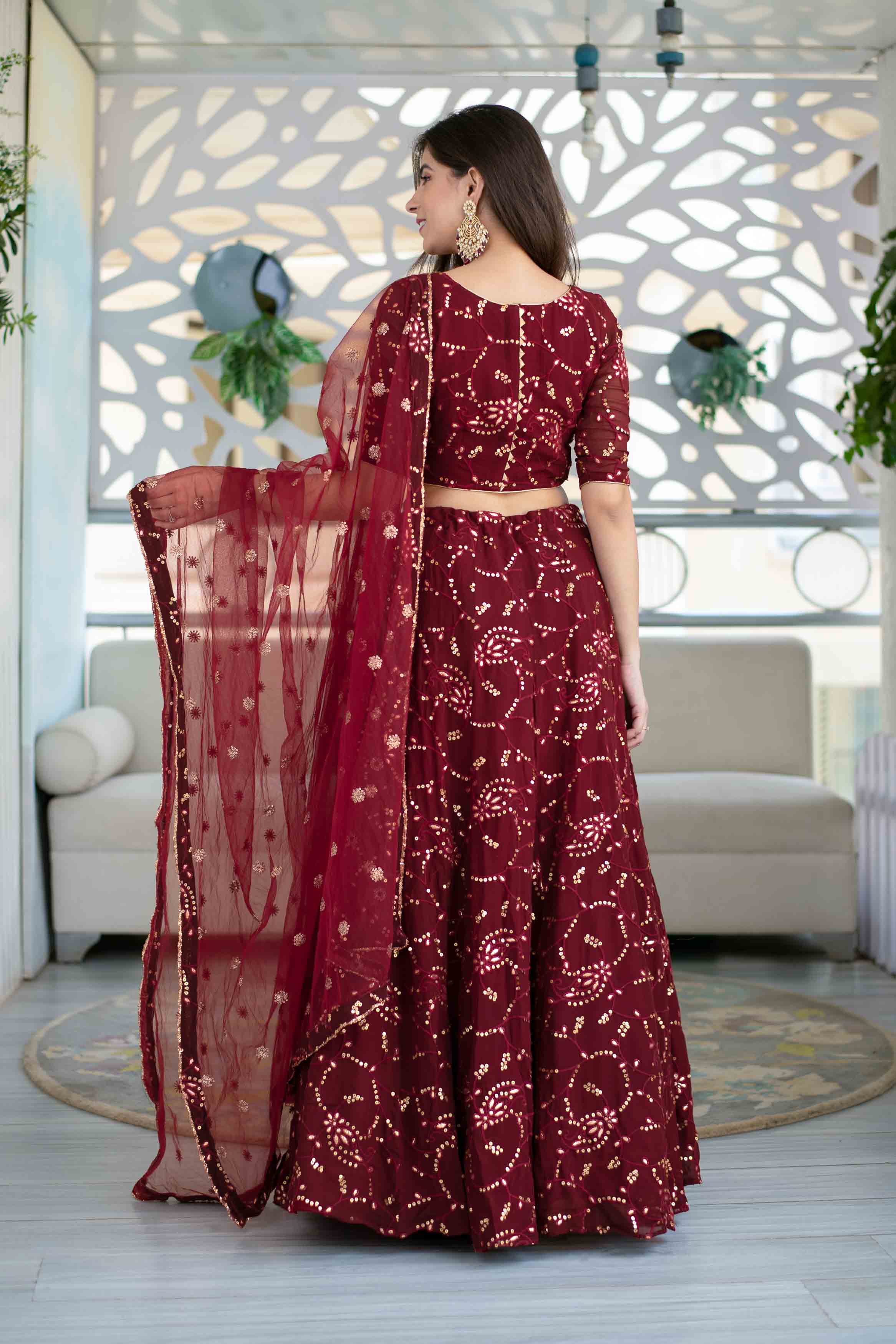 Maroon Lehenga