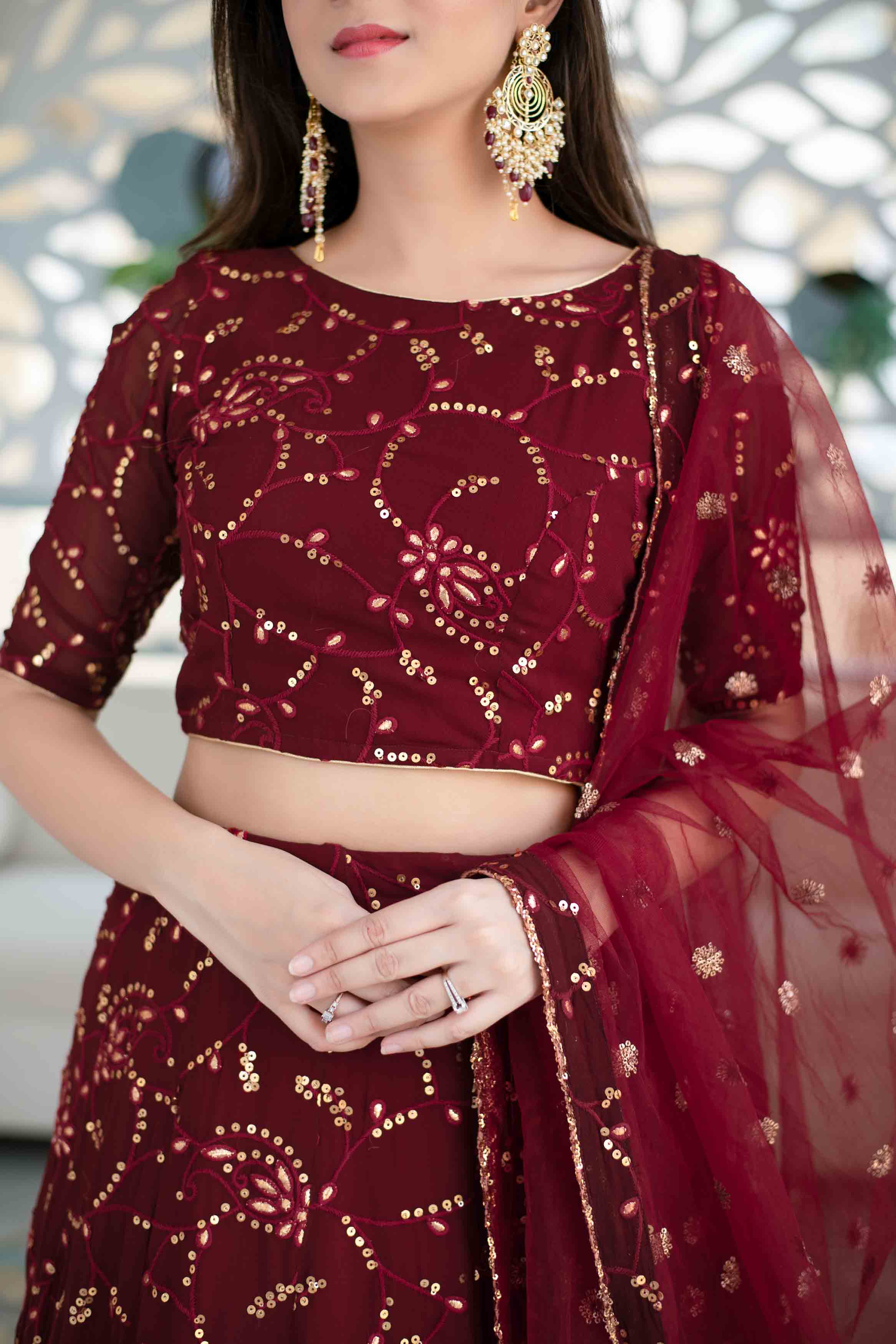 Maroon Lehenga