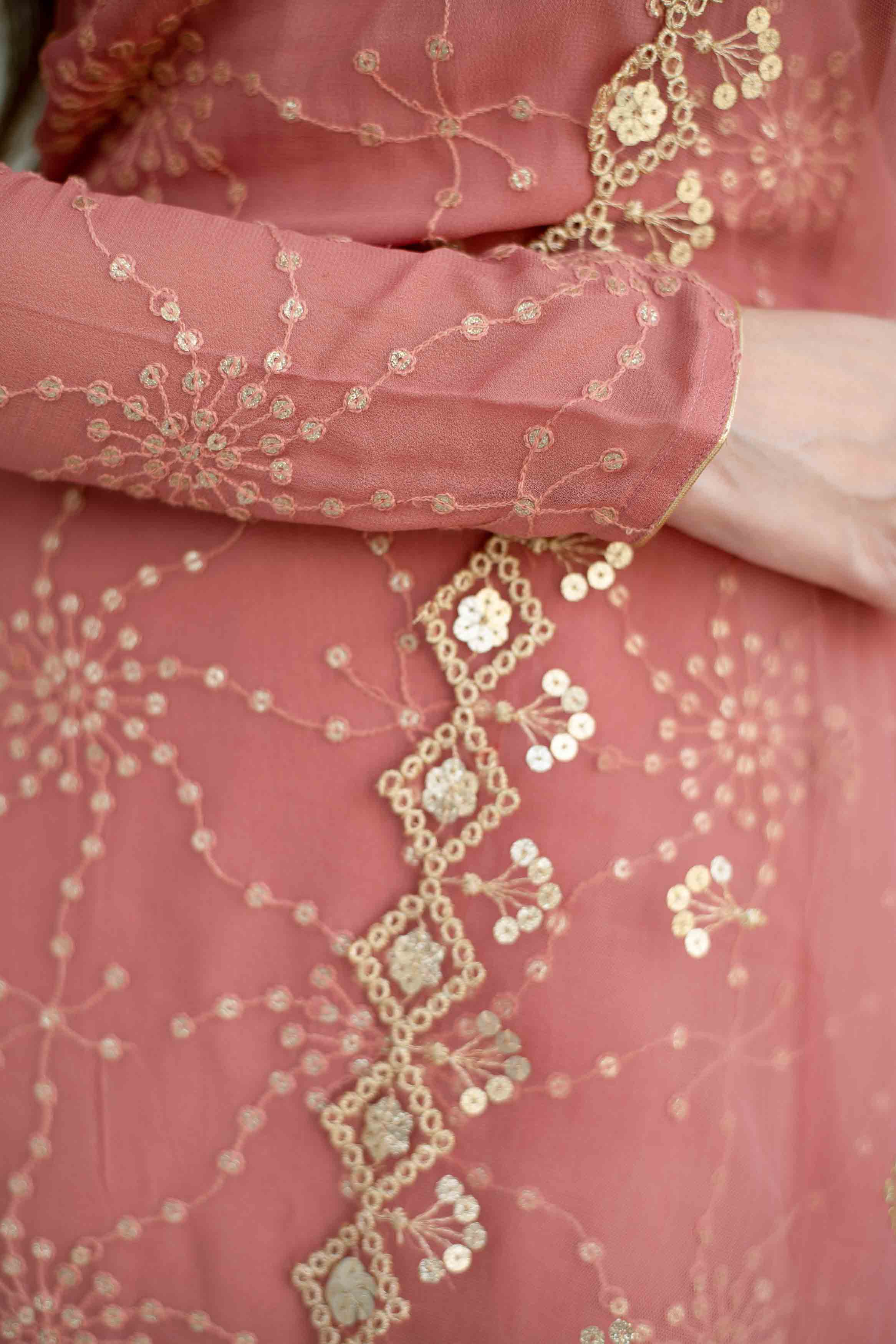 Mauve Long Kurta With Lehenga