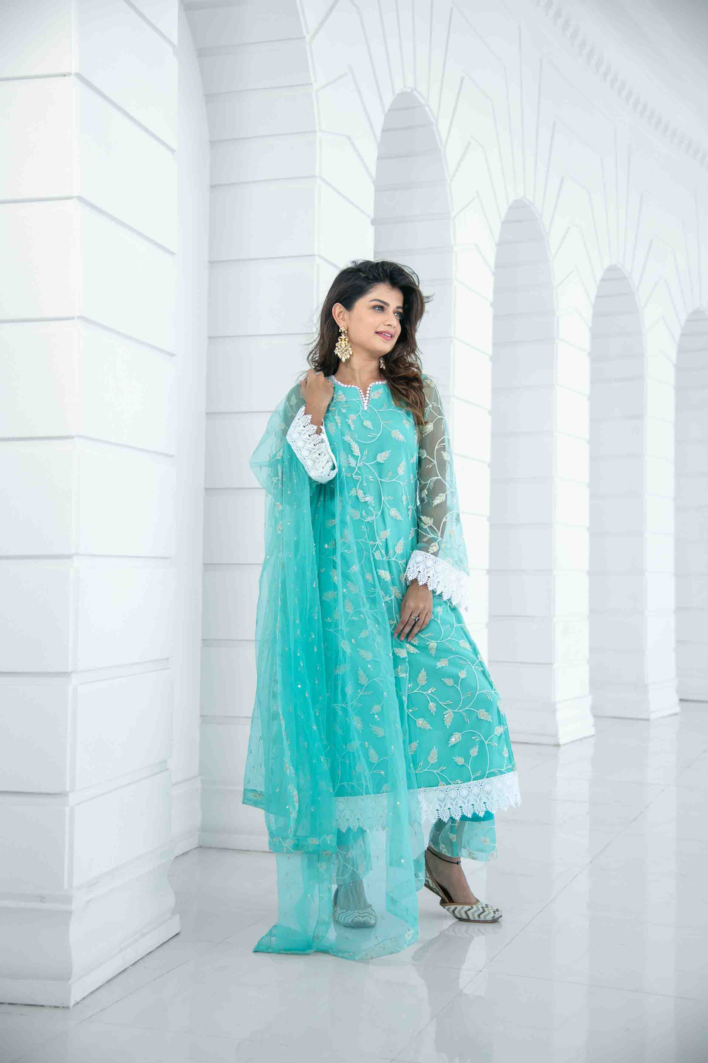 Sea Green Pakistani Set