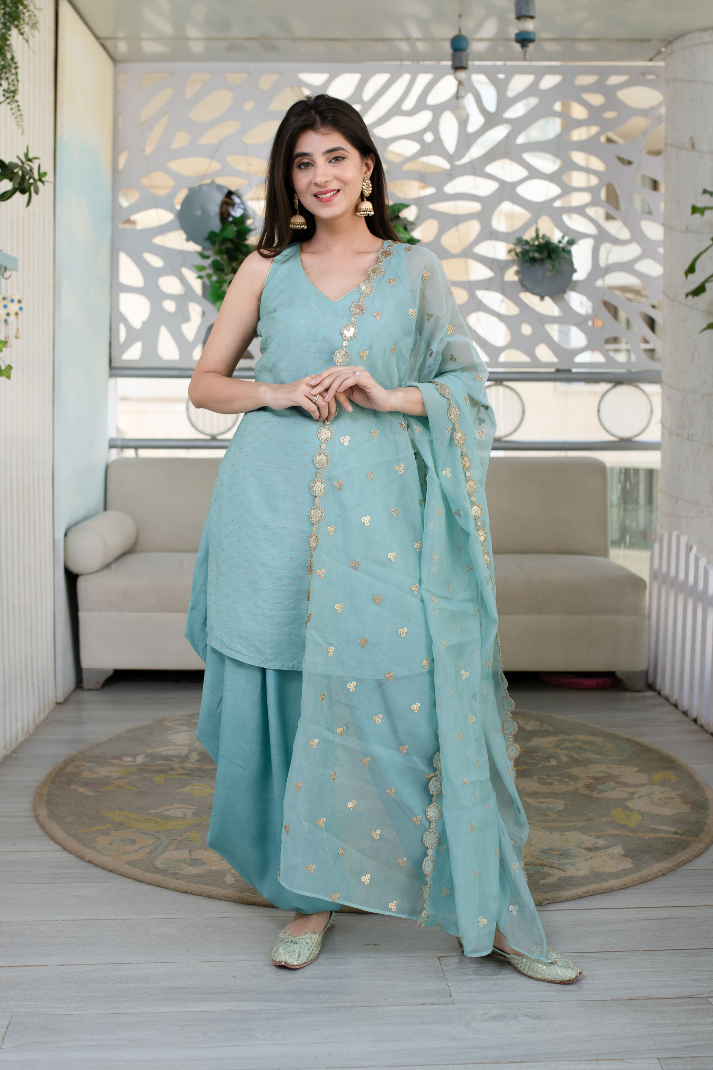 Light Mint Patiala Set