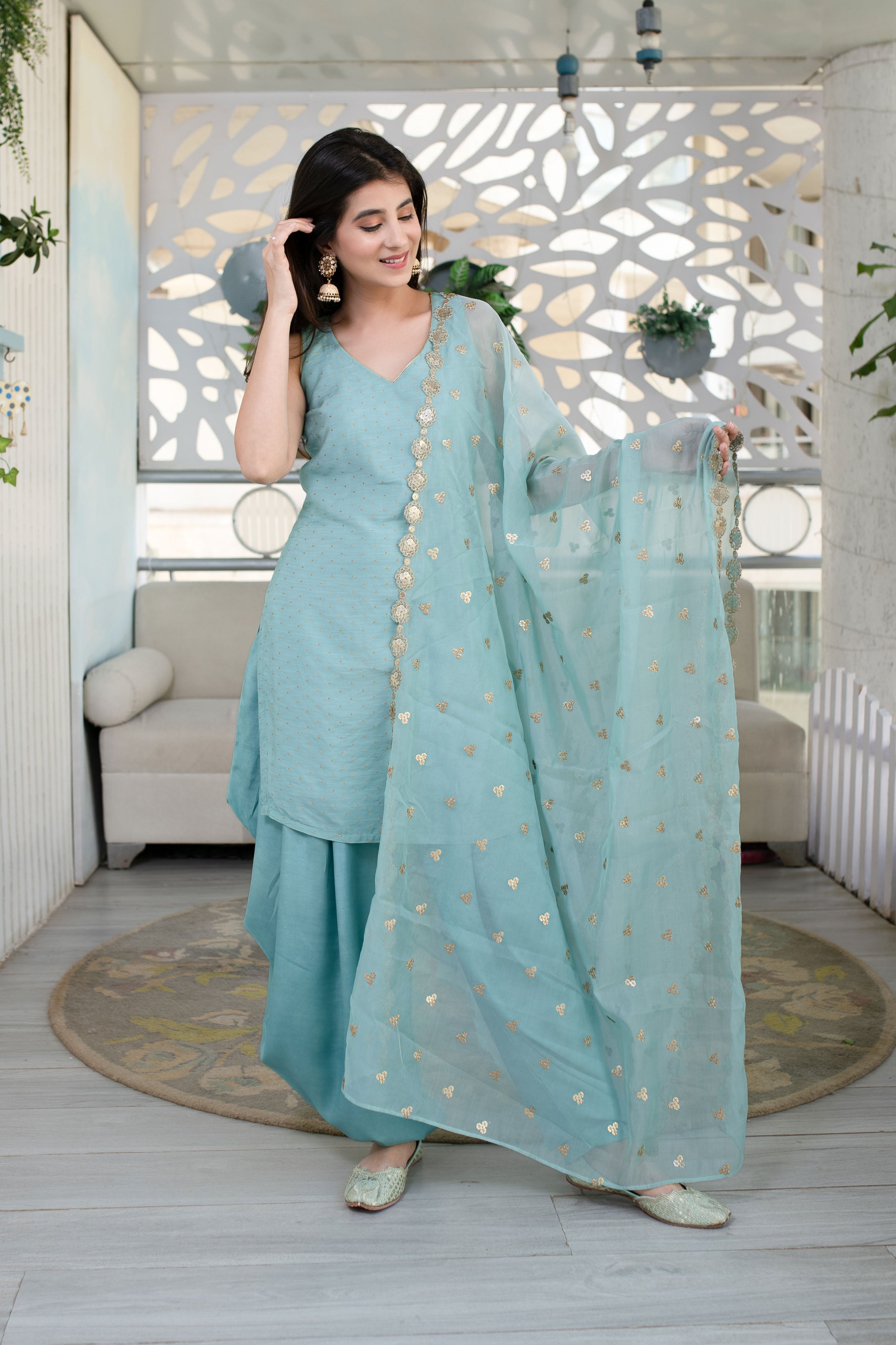 Light Mint Patiala Set