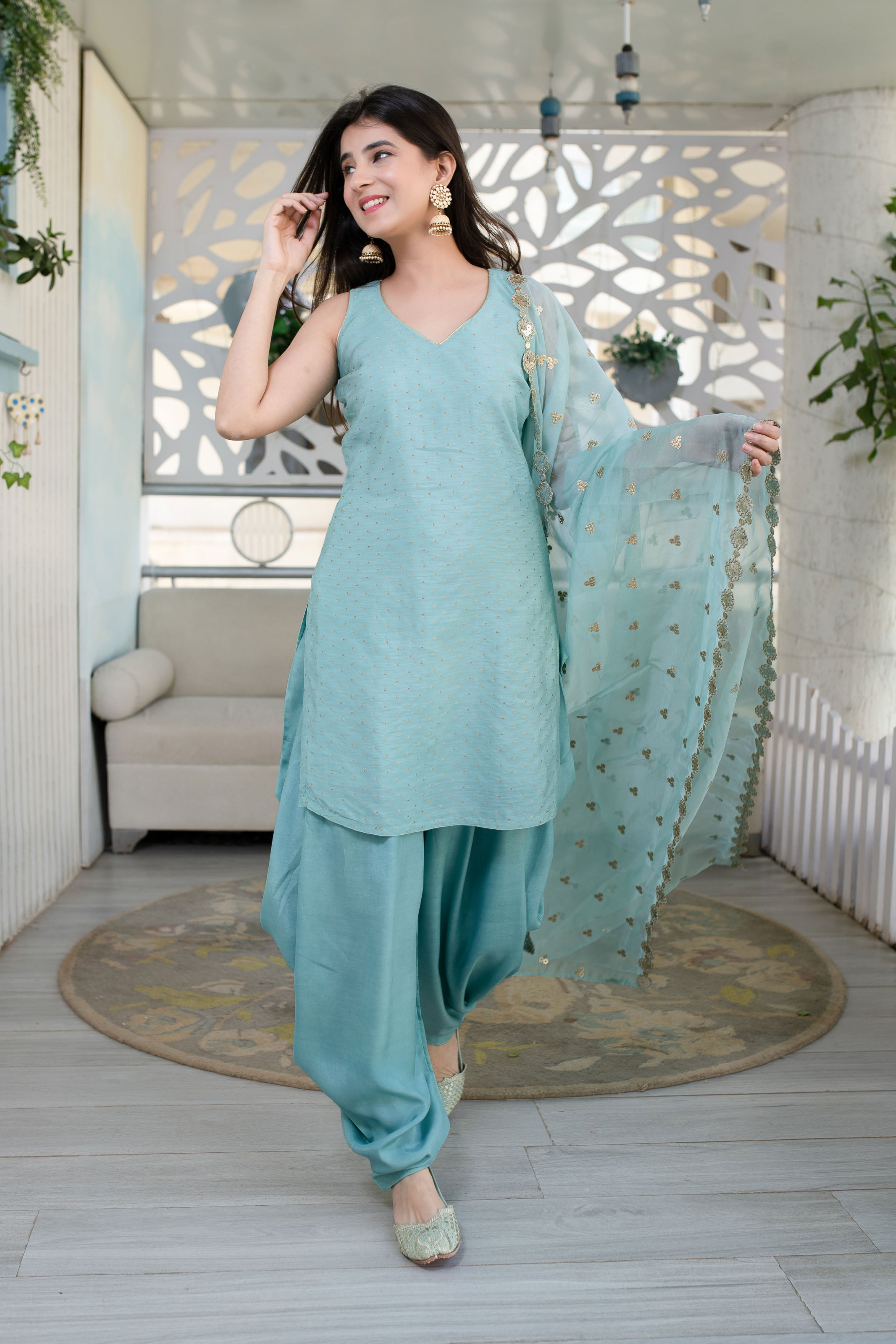 Light Mint Patiala Set