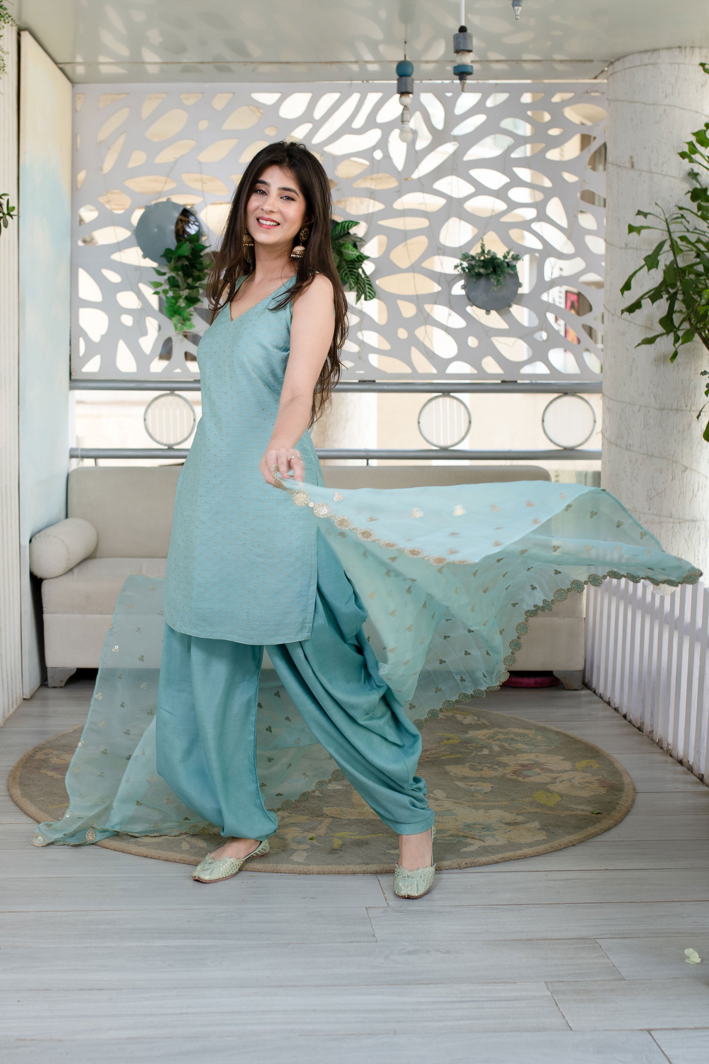 Light Mint Patiala Set