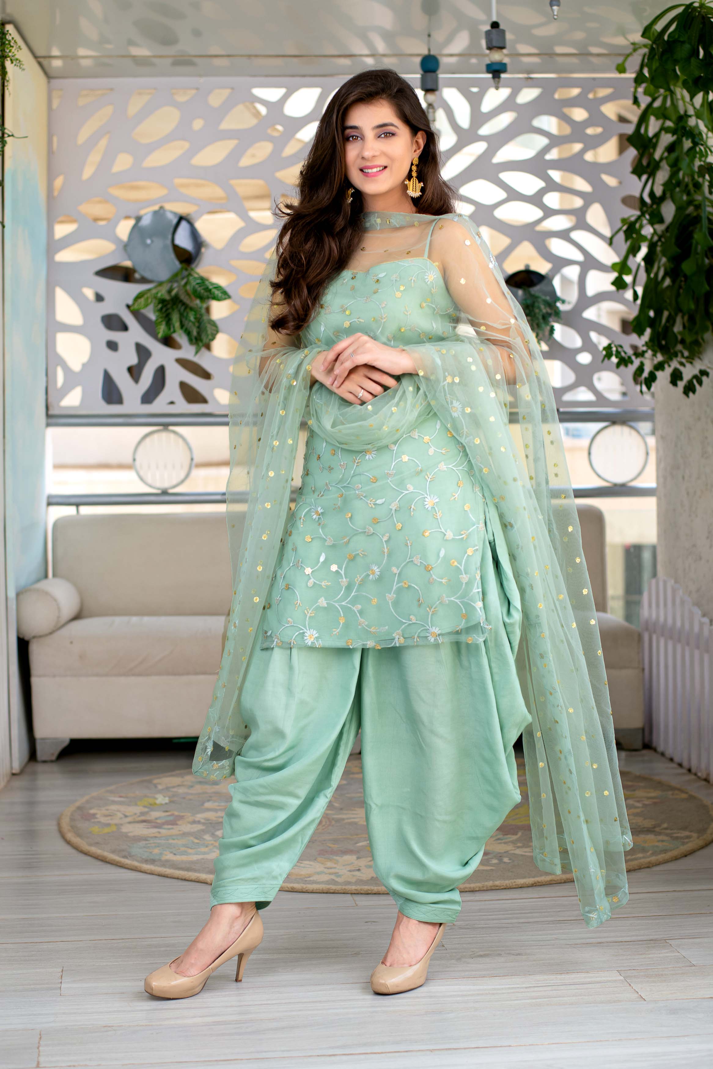 Green Patiala Suit Set