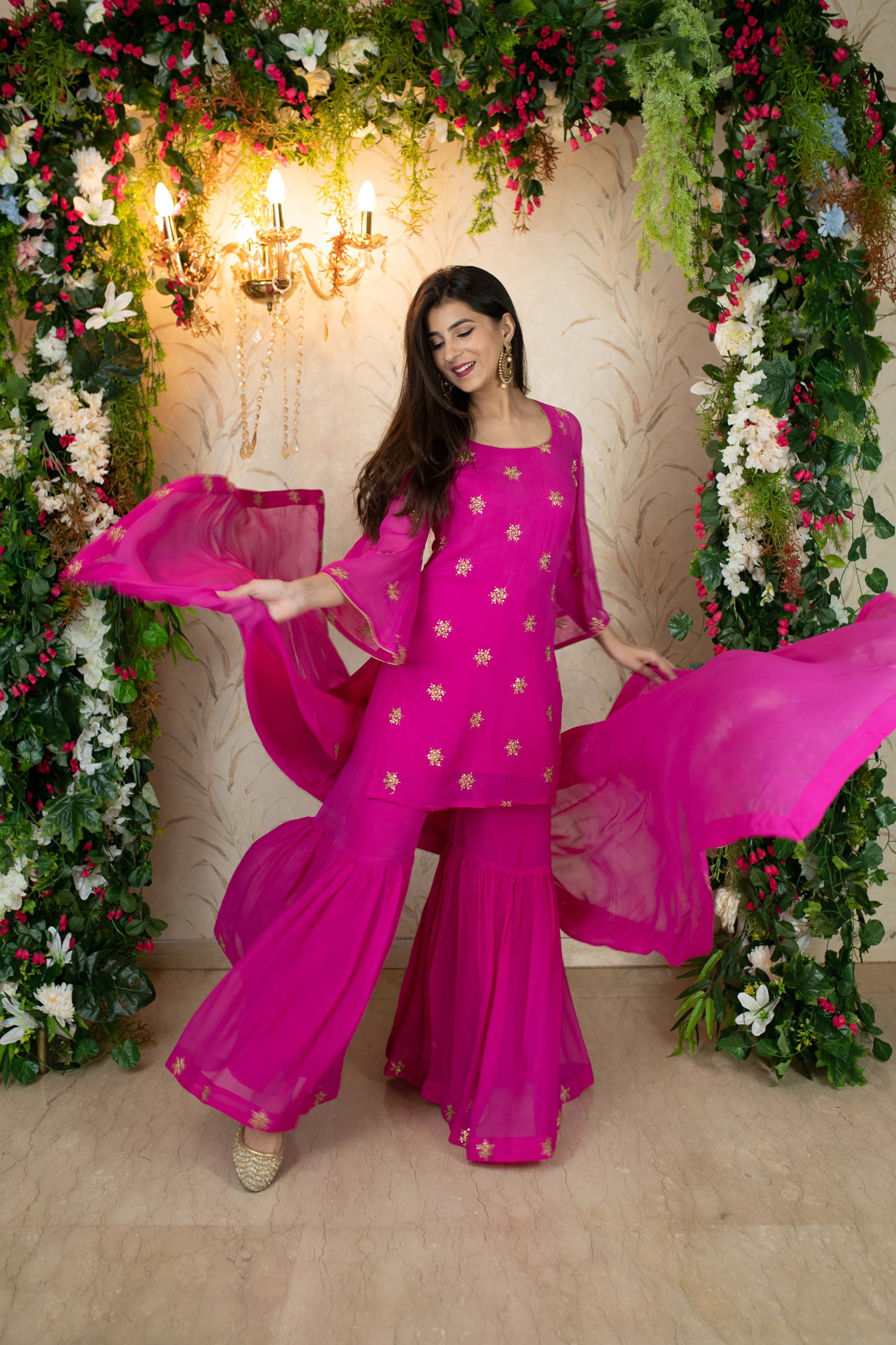 Rani Pink Sharara Set