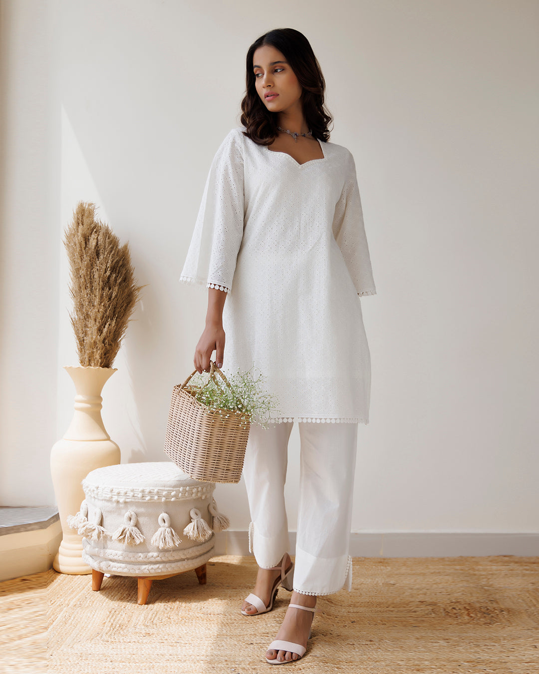 Ivory Schiffili Kurta Set