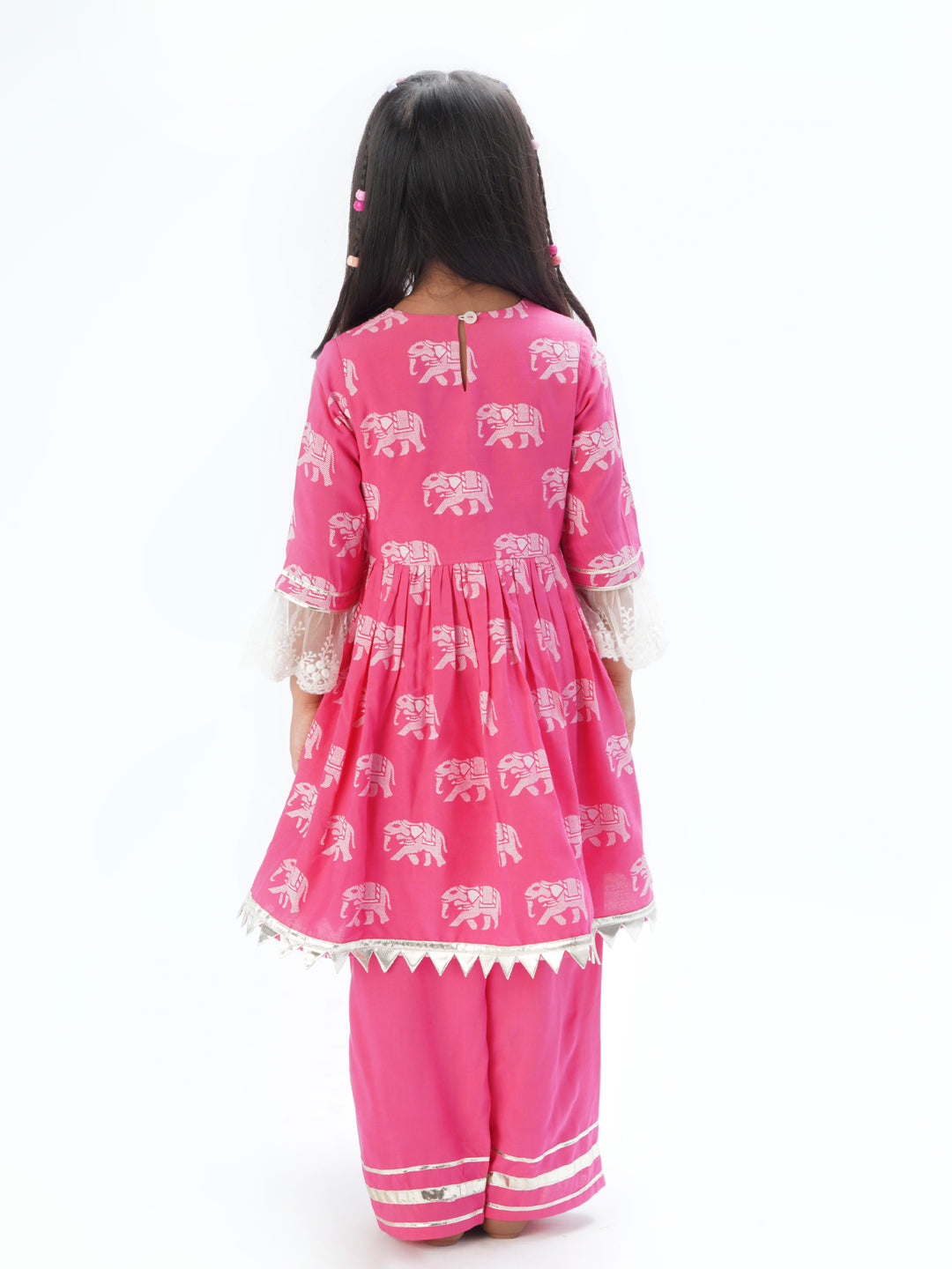 Trunk Tales Girls Pink Kurta with Pant set