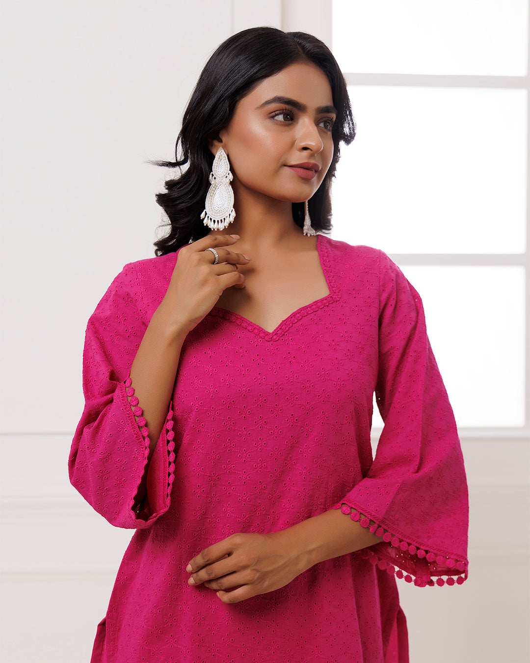 Pink Schiffili Kurta Set