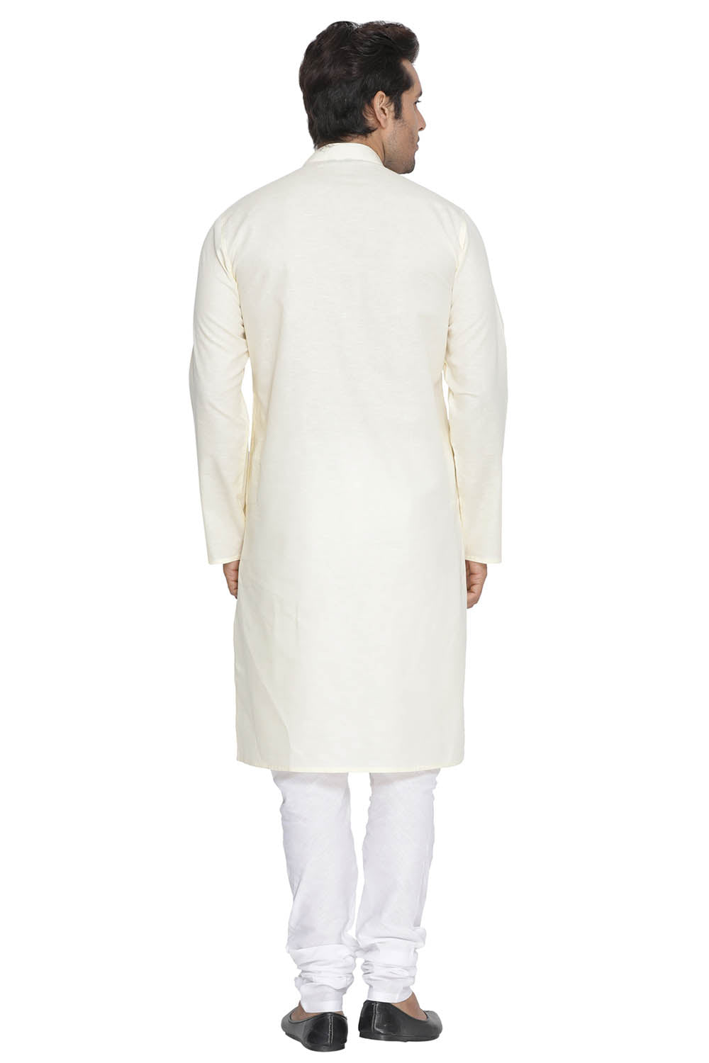 Men's Beige Cotton Linen Blend Kurta Pyjama Set