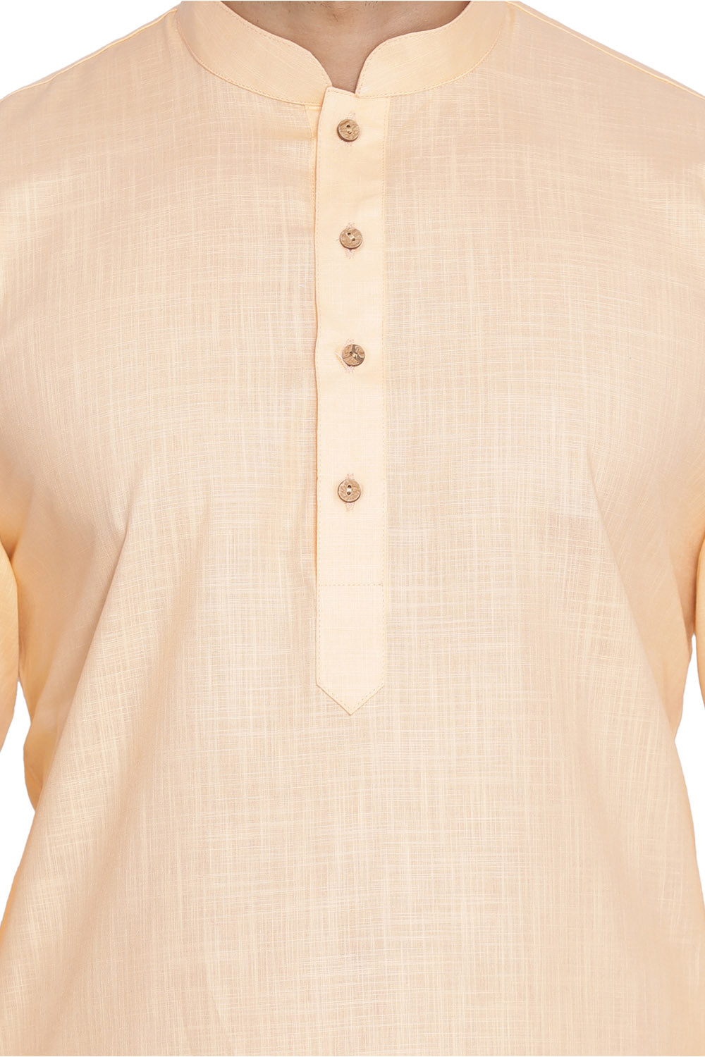 Men's Beige Cotton Linen Blend Kurta