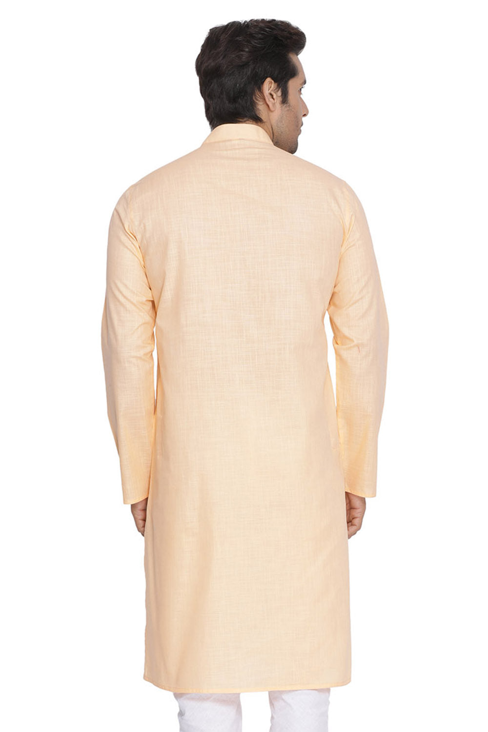 Men's Beige Cotton Linen Blend Kurta