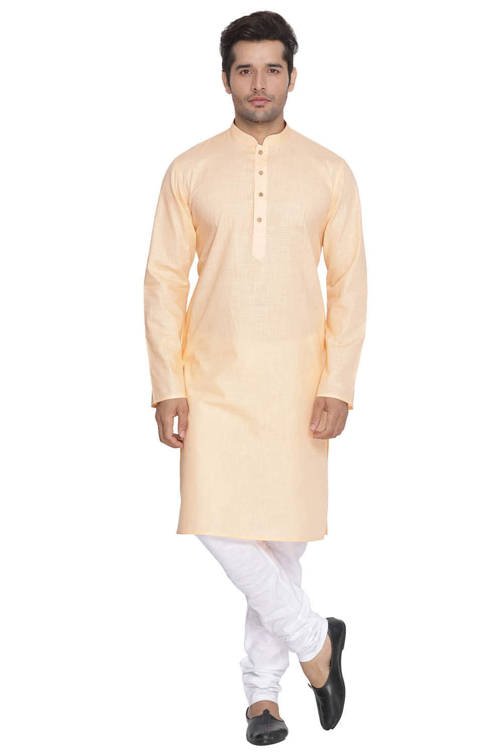 Men's Beige Cotton Linen Blend Kurta