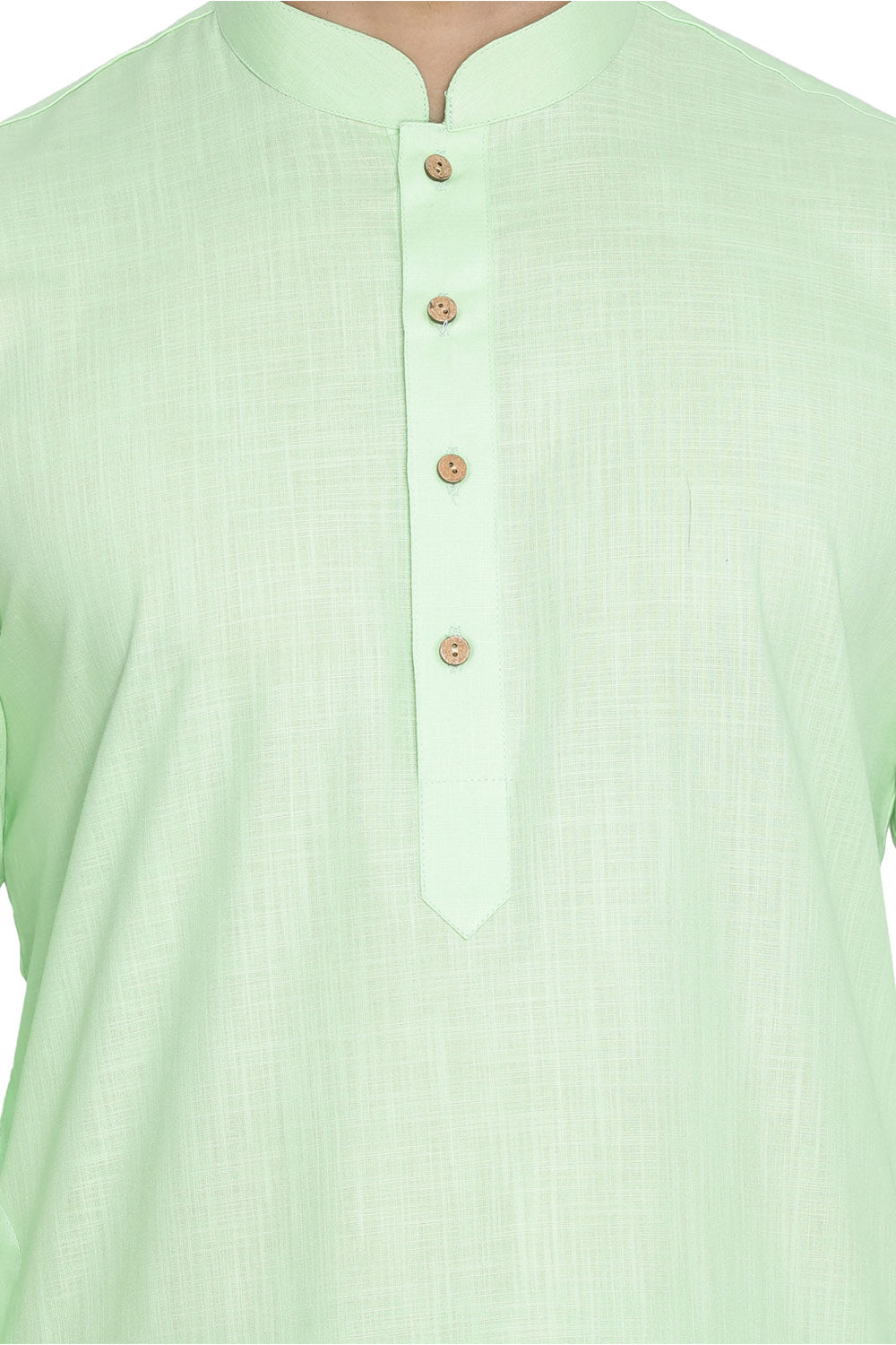 Men's Green Cotton Linen Blend Kurta