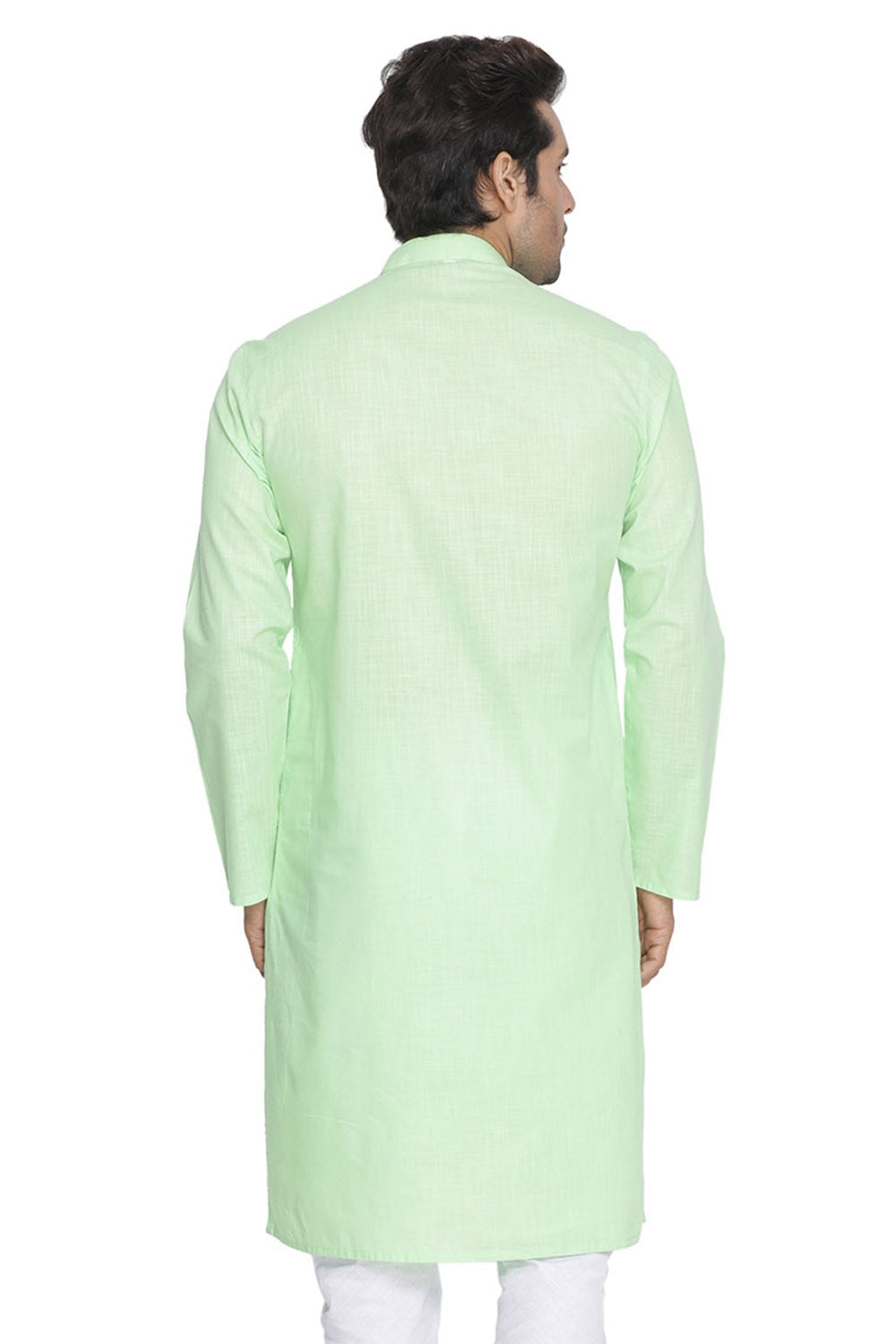 Men's Green Cotton Linen Blend Kurta