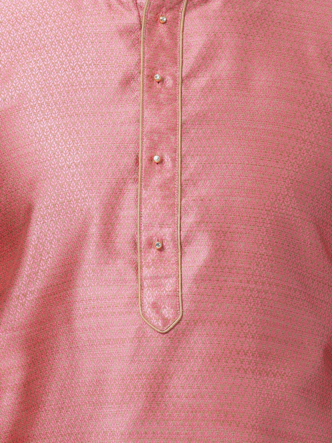 Men's Pink Silk Blend Kurta Pyjama Set