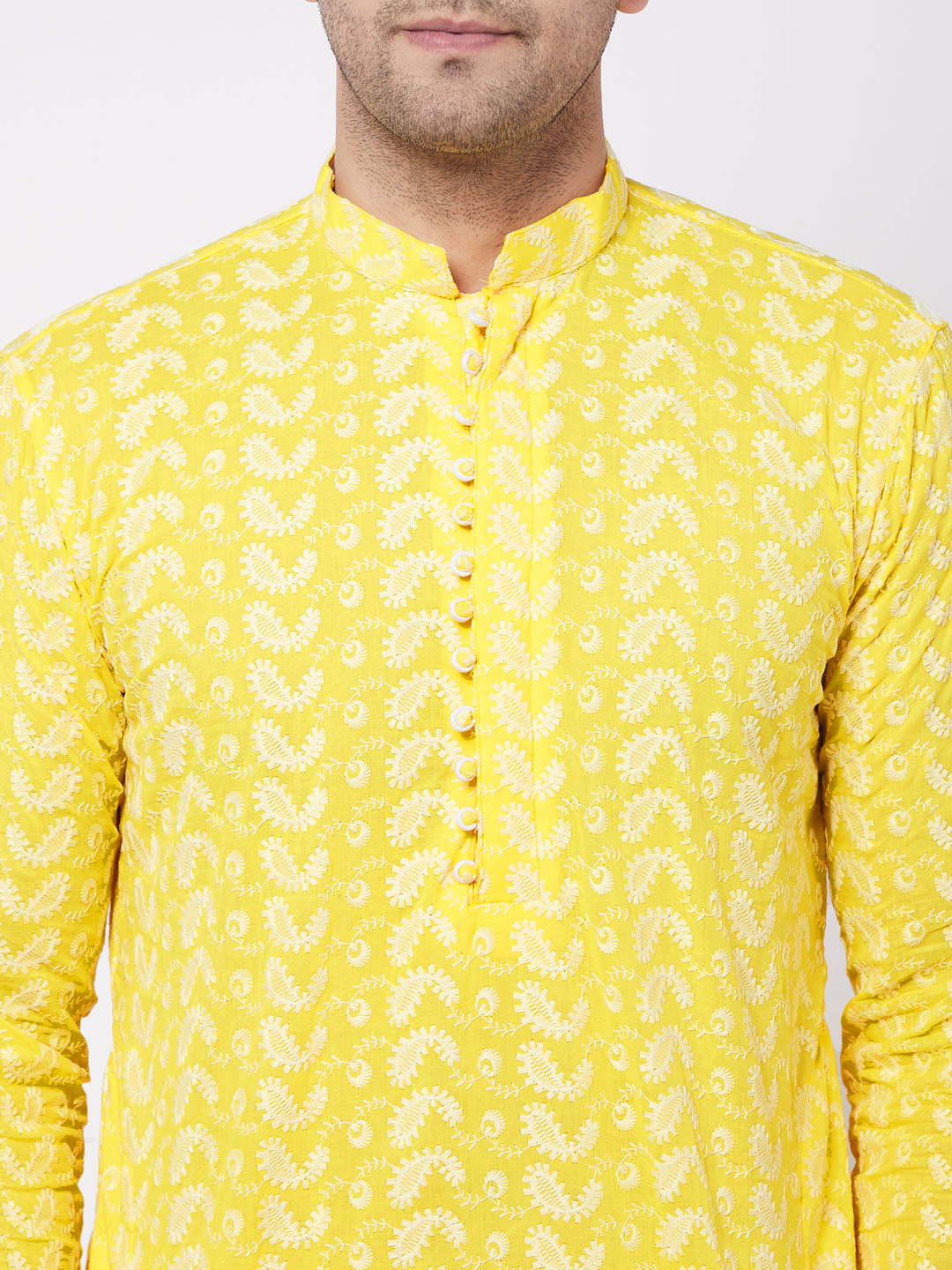 Men's Mustard Pure Cotton Kurta