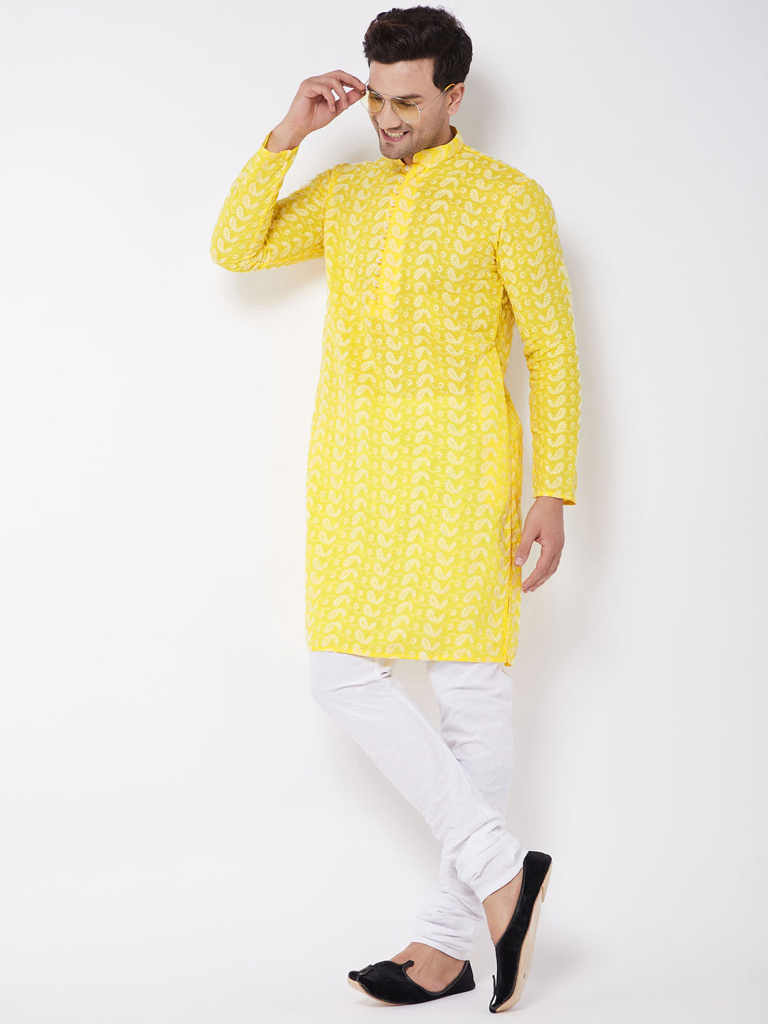 Men's Mustard Pure Cotton Kurta