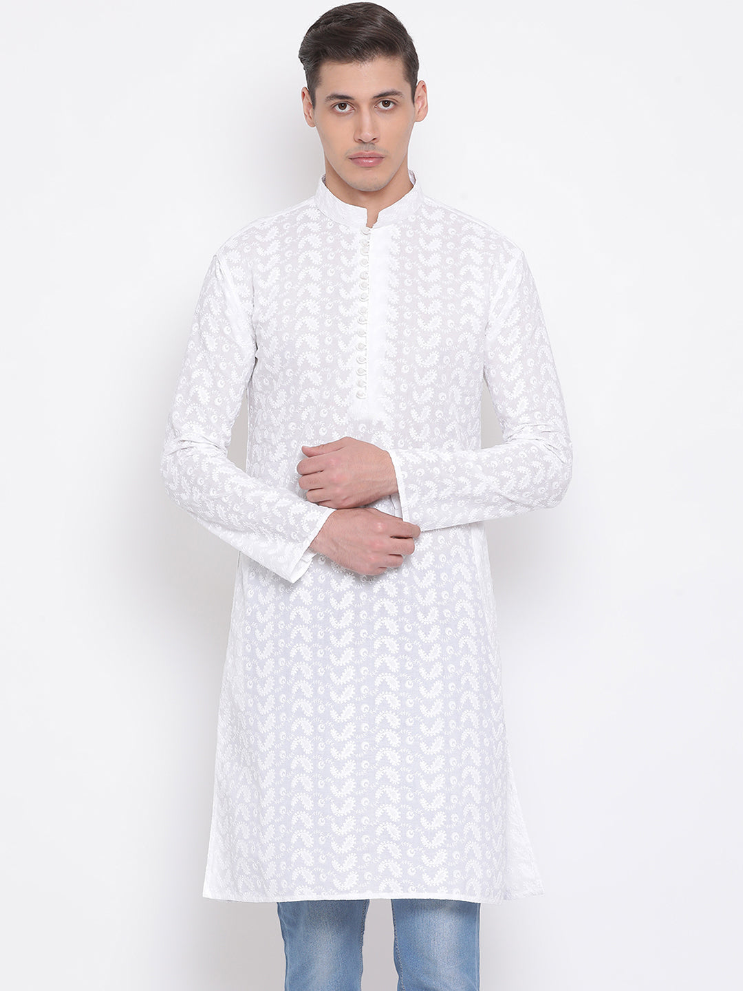 Men's White Pure Cotton Kurta