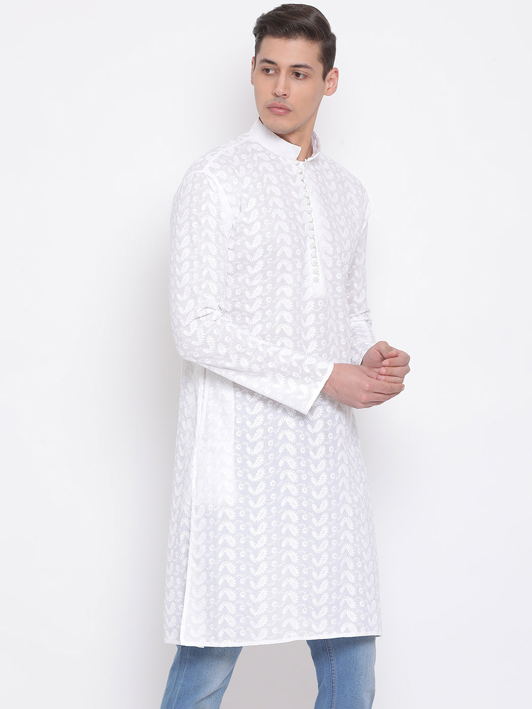 Men's White Pure Cotton Kurta