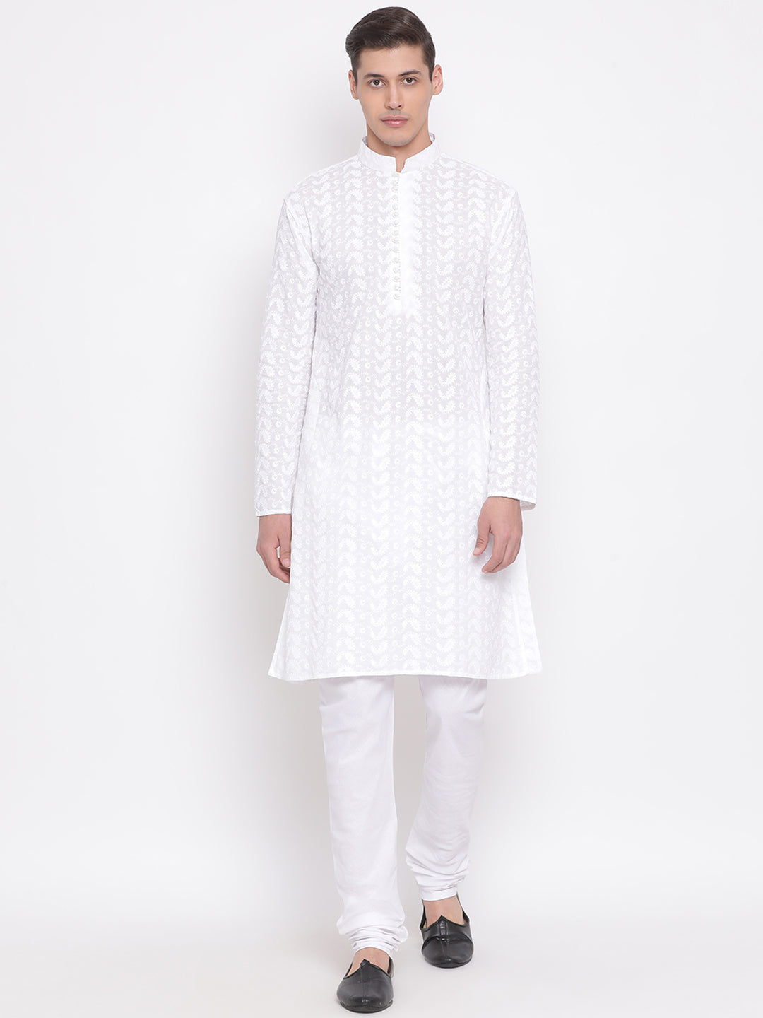 Men's White Pure Cotton Kurta Pyjama Set