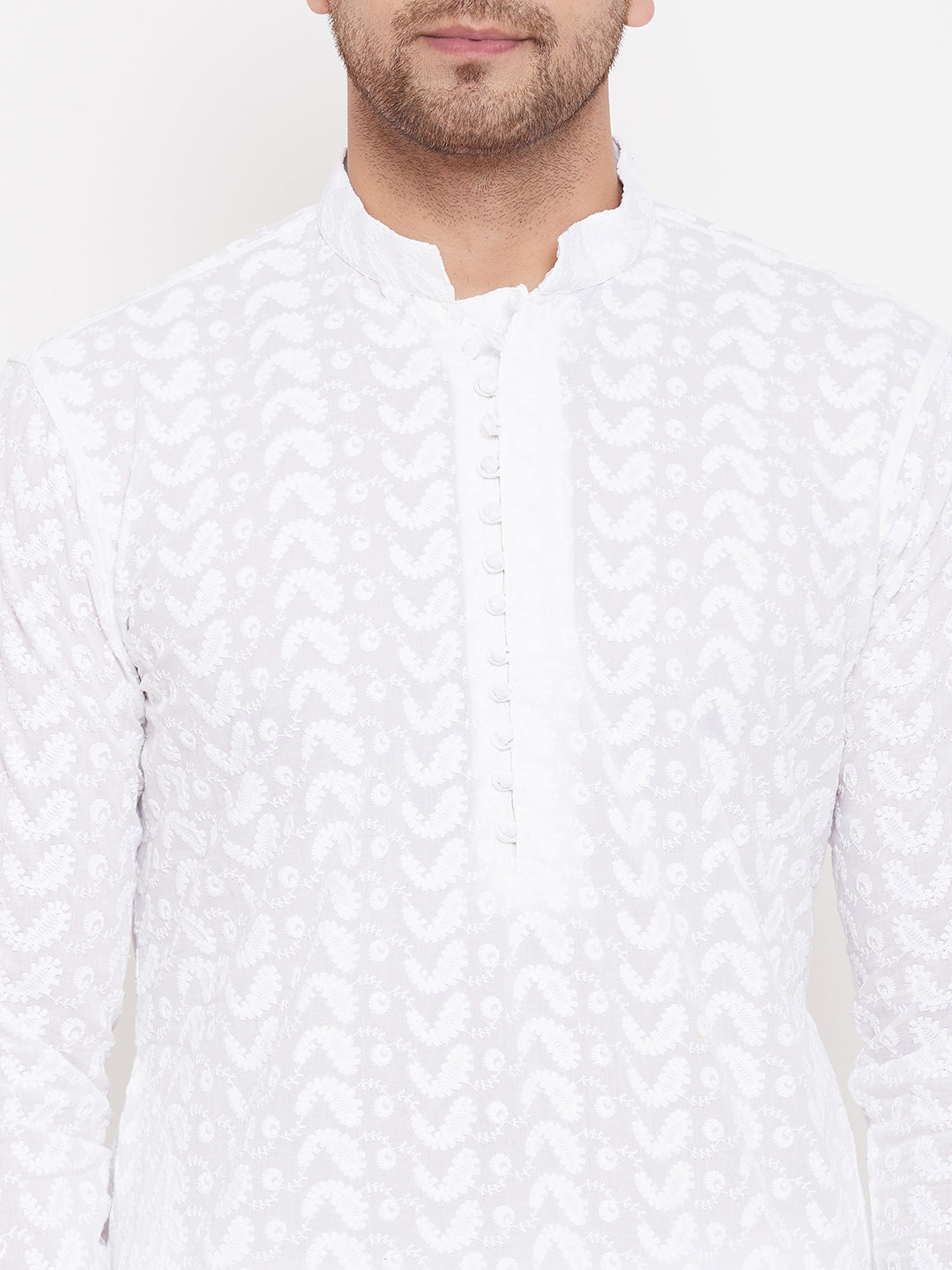 Men's White Pure Cotton Kurta Pyjama Set