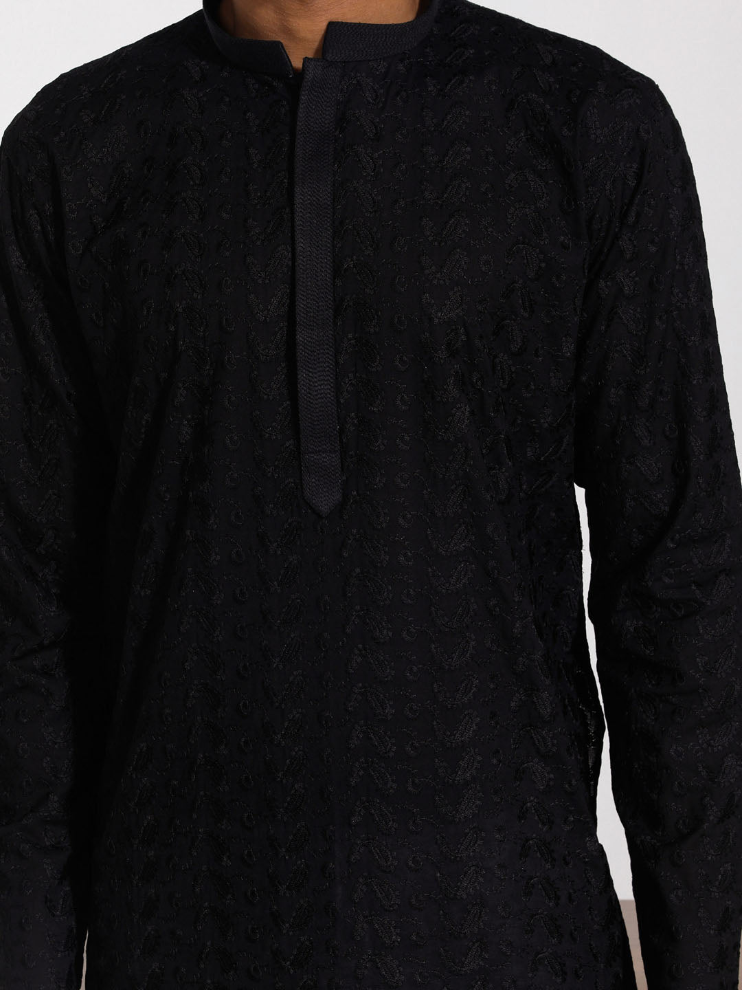 Men's Black Cotton Kurta