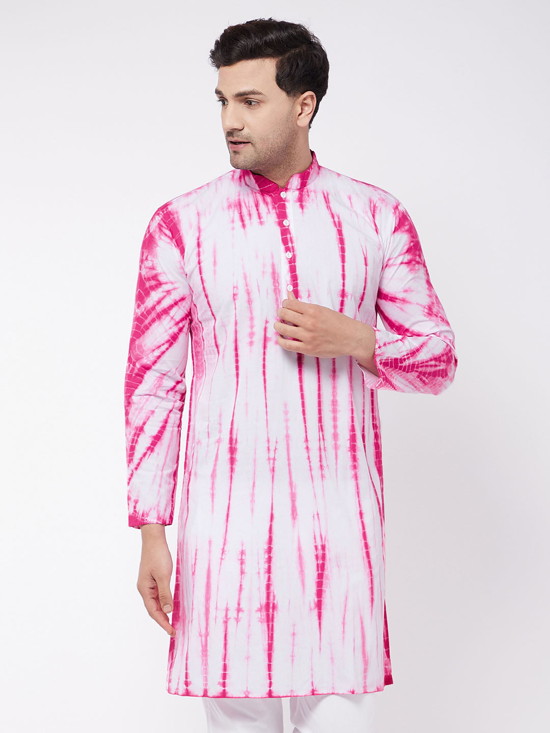 Men's Pink Pure Cotton Kurta