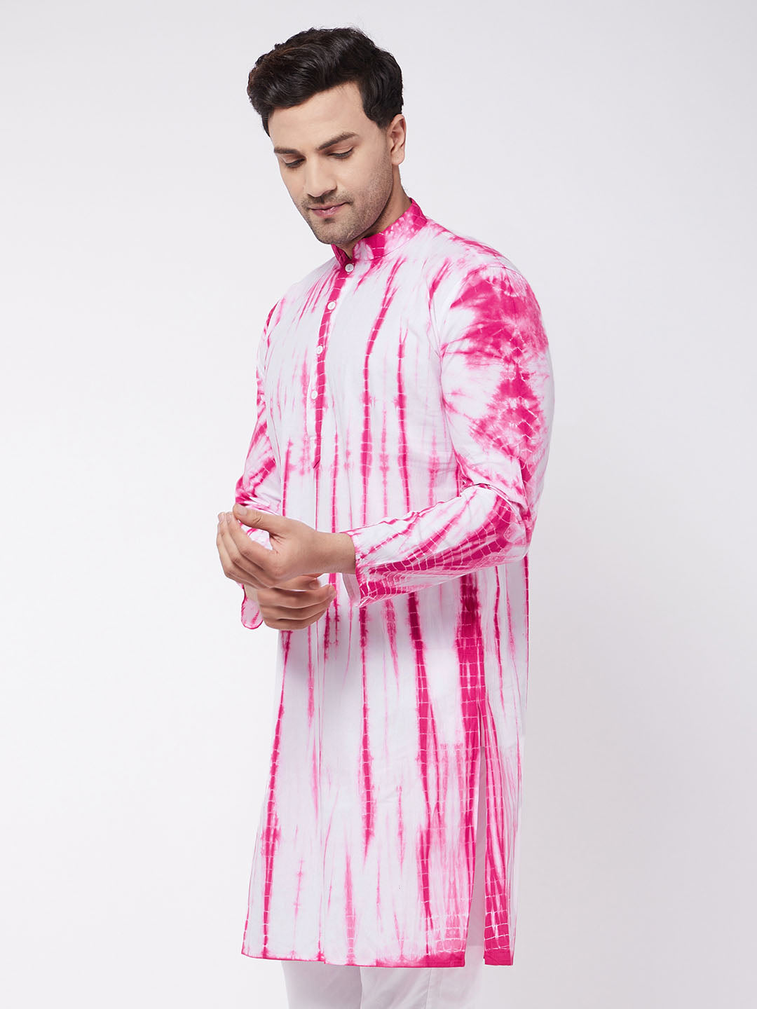 Men's Pink Pure Cotton Kurta