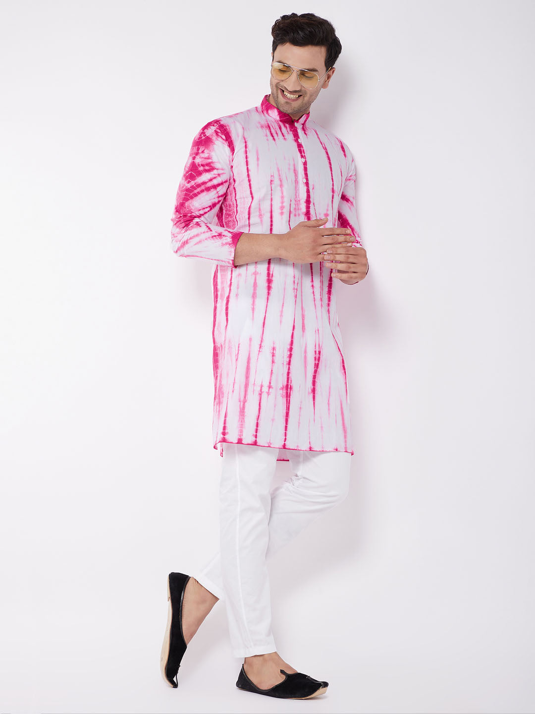 Men's Pink Pure Cotton Kurta