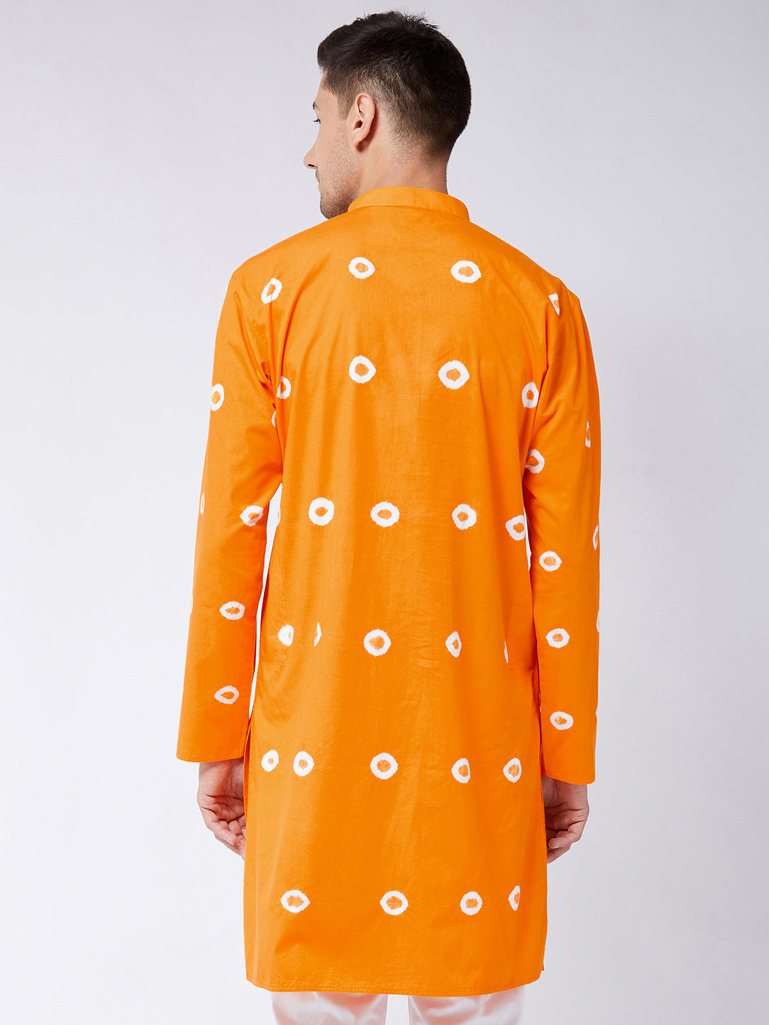 Men's Orange Pure Cotton Kurta