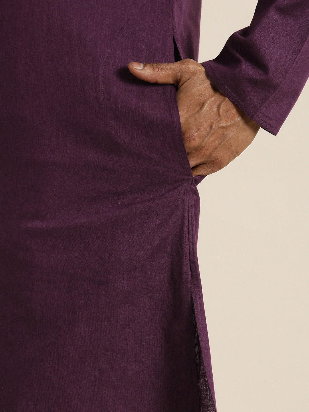 Men's Purpe Cotton Kurta