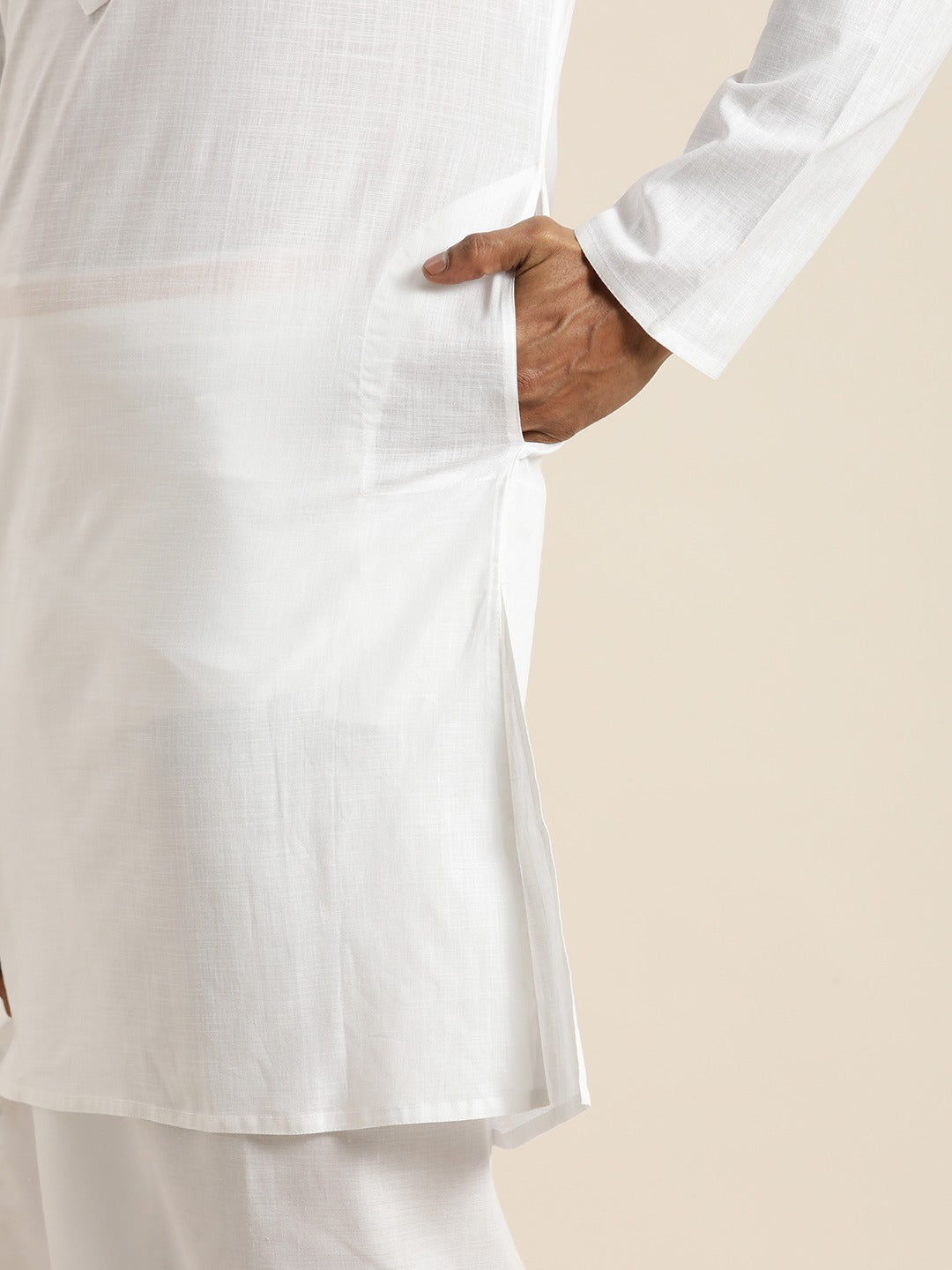 Men's White Cotton Kurta