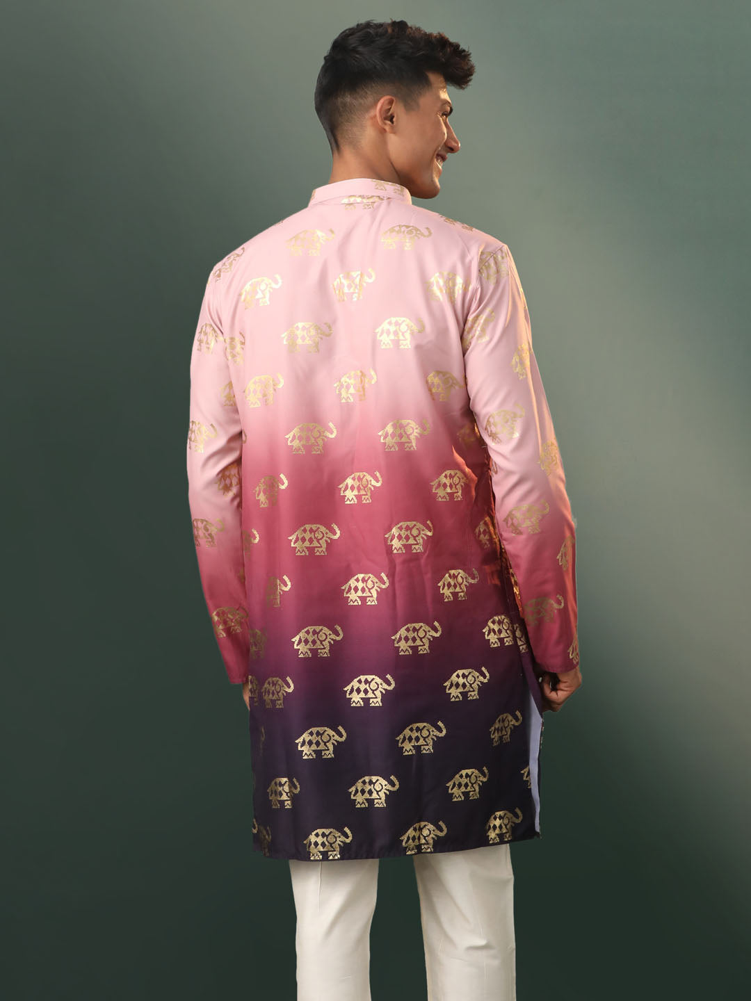 Men's Purple Rayon Kurta