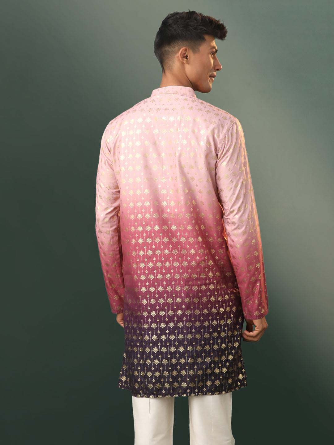 Men's Purple Rayon Kurta