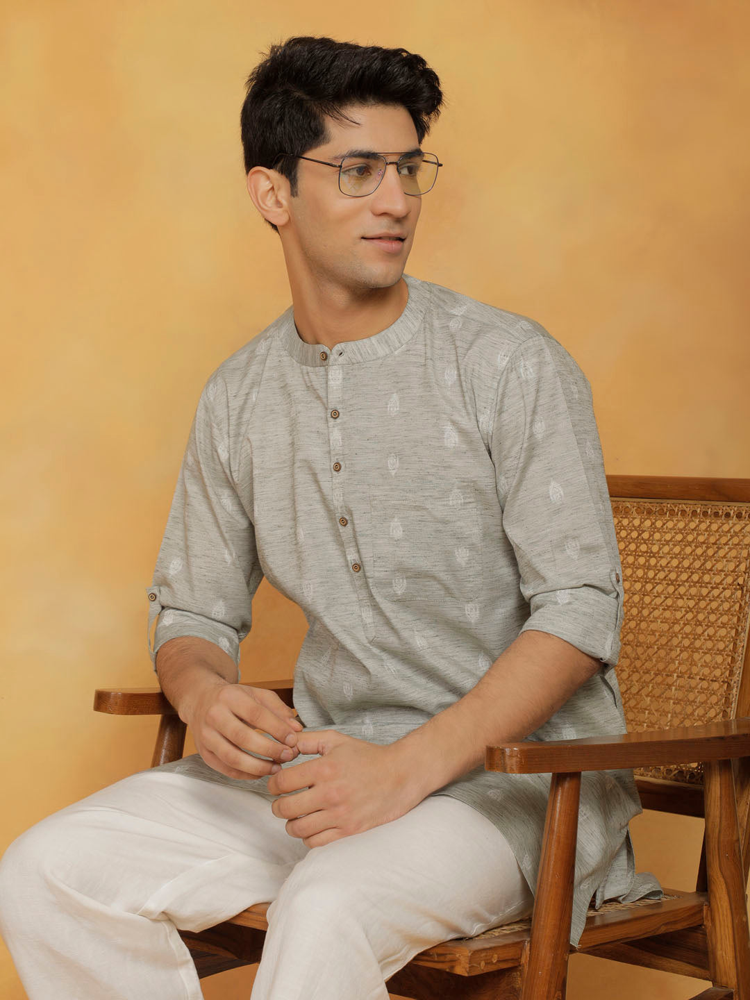 Men's Green Cotton Kurta