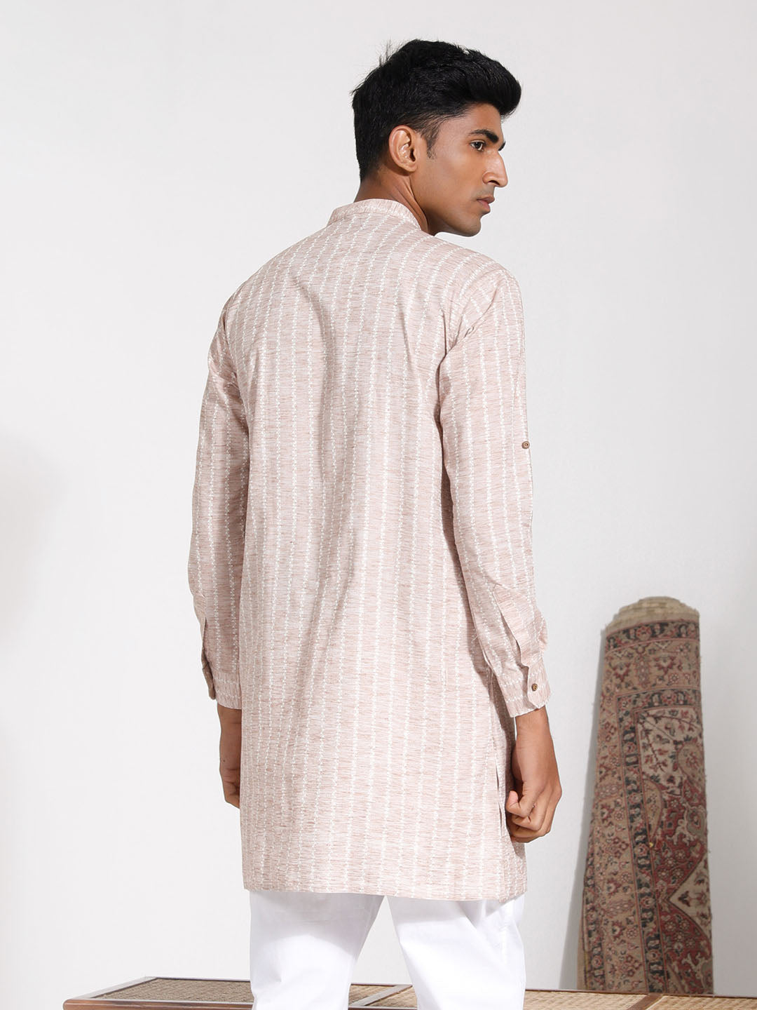 Men's Beige Cotton Kurta