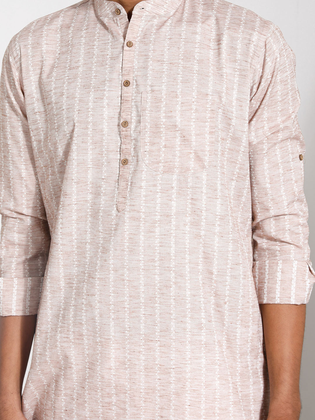 Men's Beige Cotton Kurta