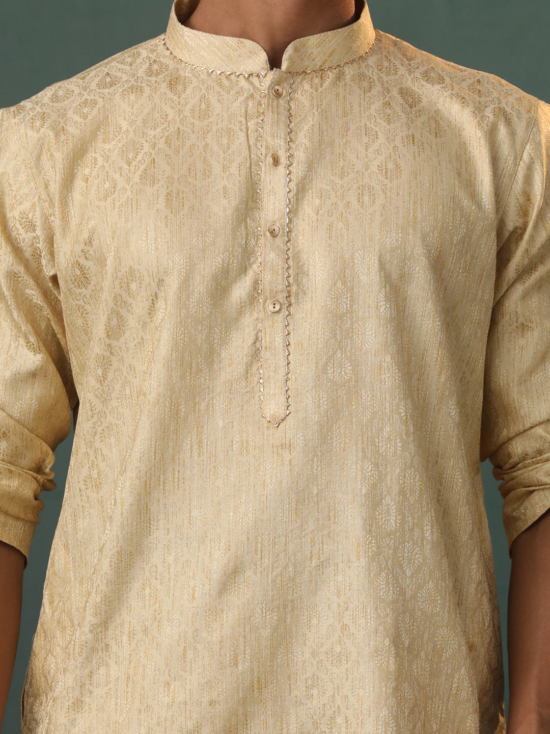 Men's Gold Silk Blend Kurta