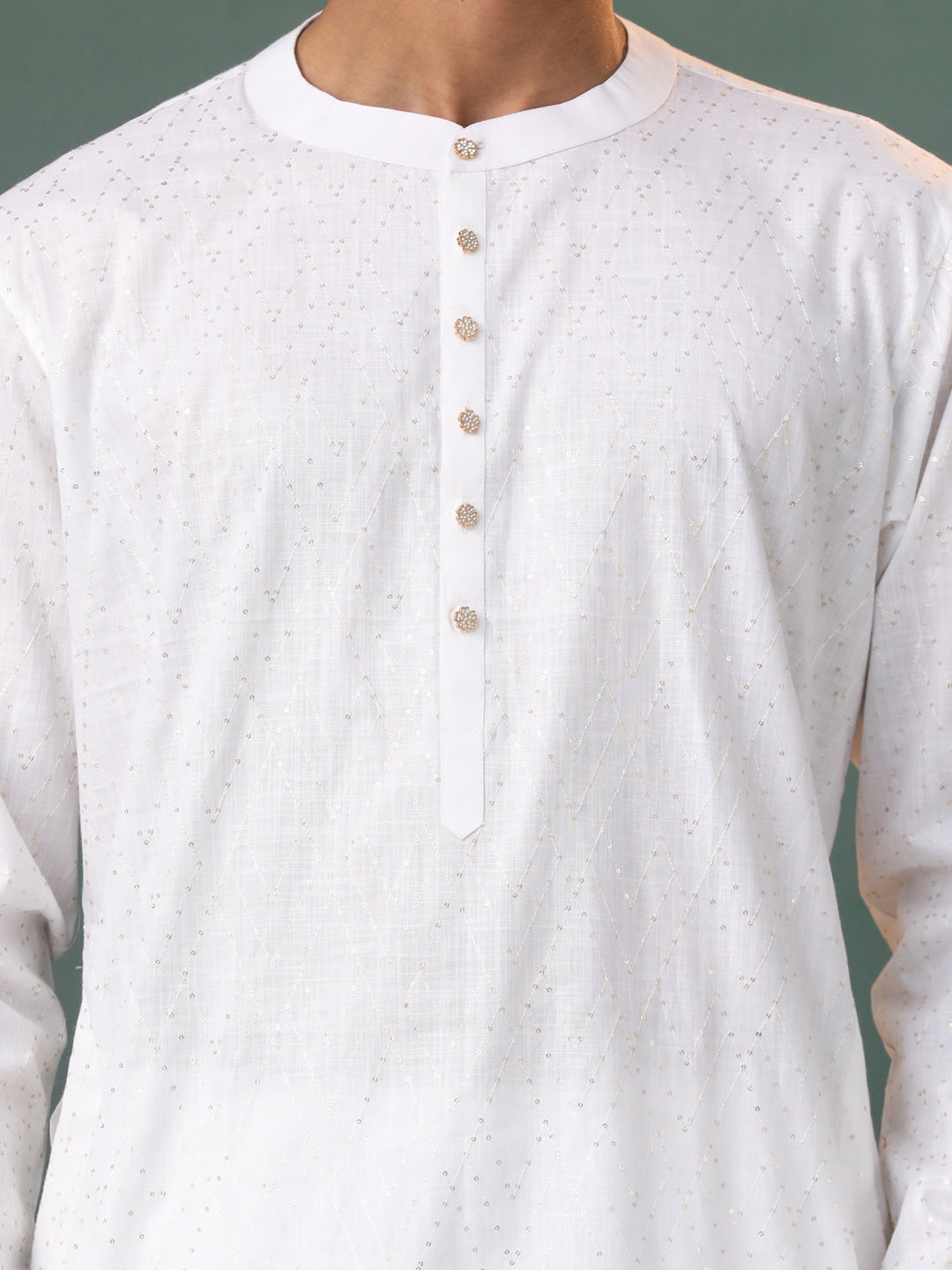 Men's White Cotton Kurta