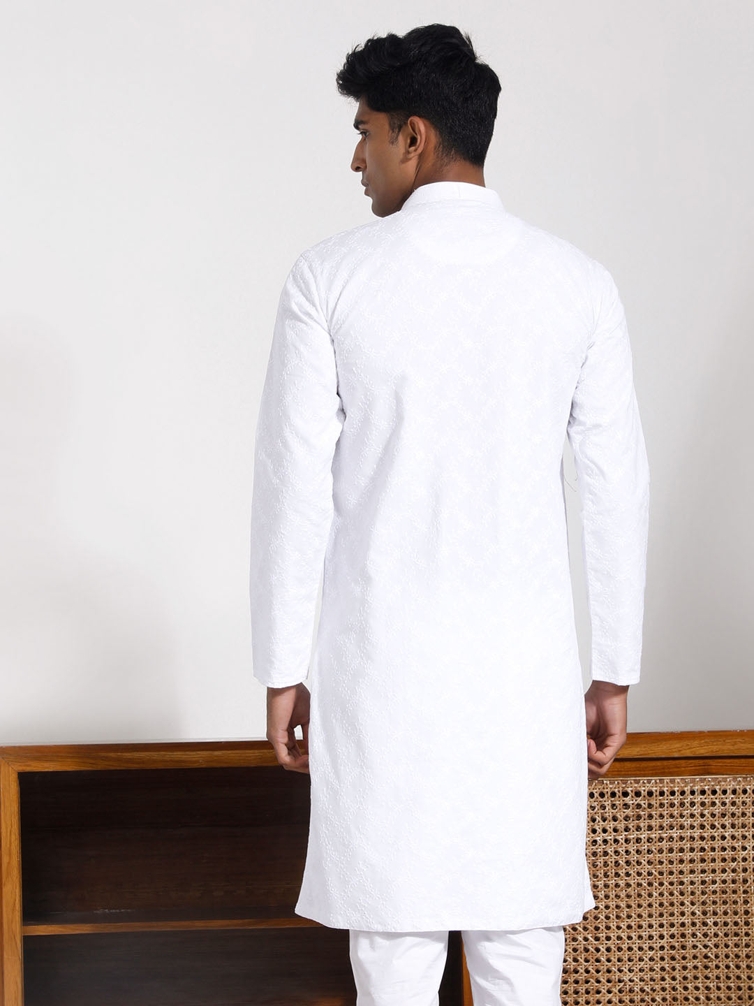 Men's White Cotton Kurta