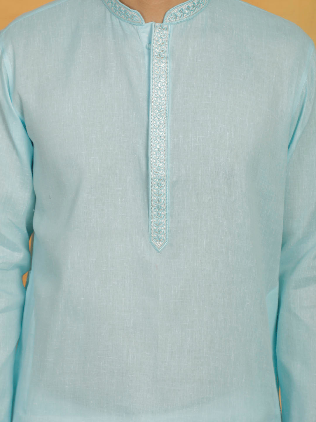 Men's Aqua Cotton Kurta